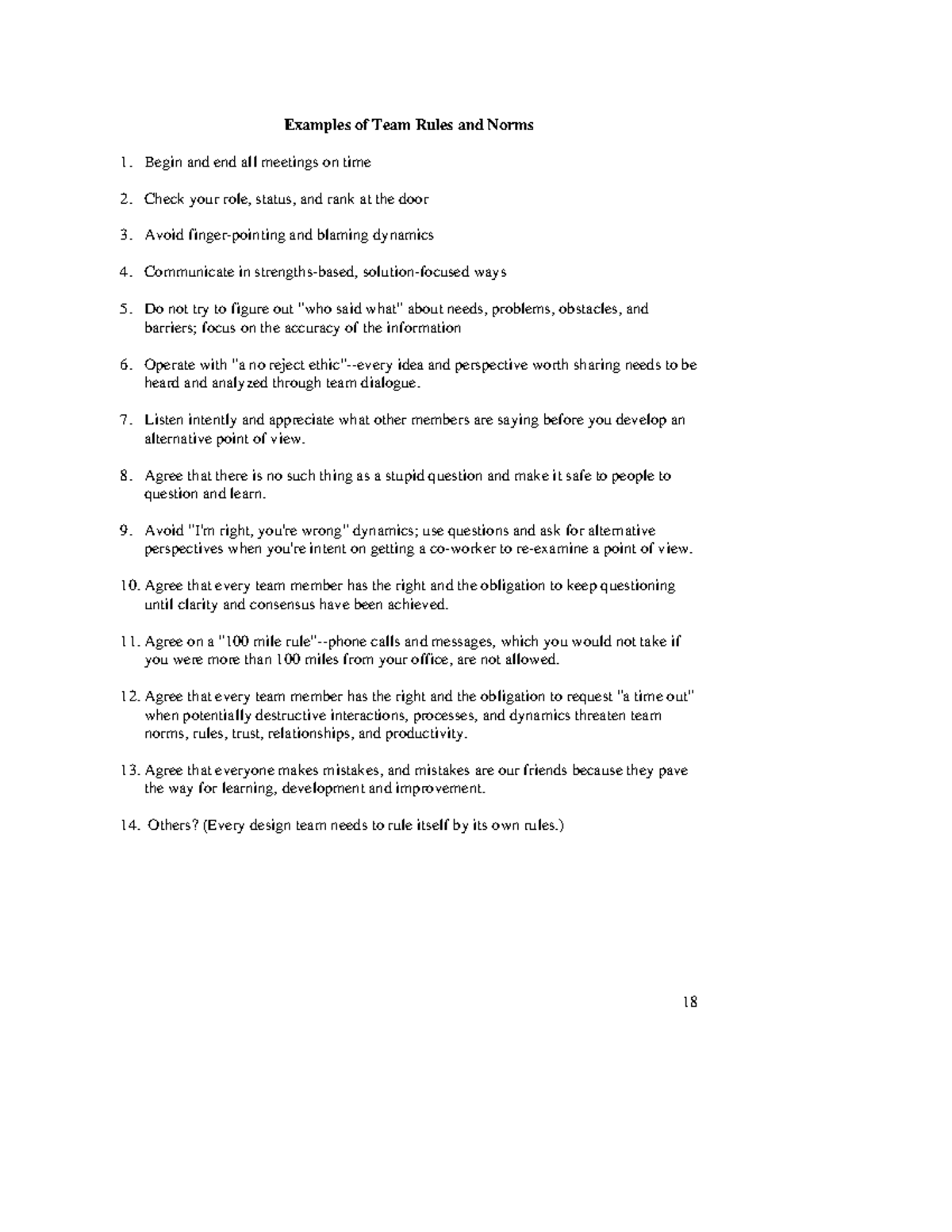 Albany 2 - Check niyo nalang - Examples of Team Rules and Norms Begin ...