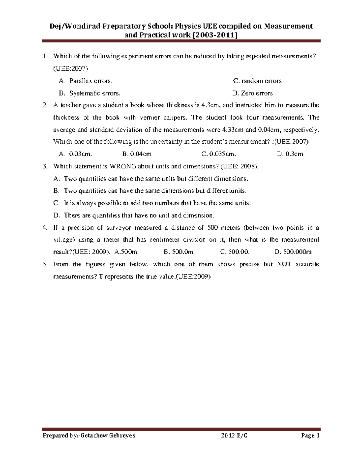 Unknown-63 - Measurement And Practical Work - Dej/Wondirad Preparatory ...