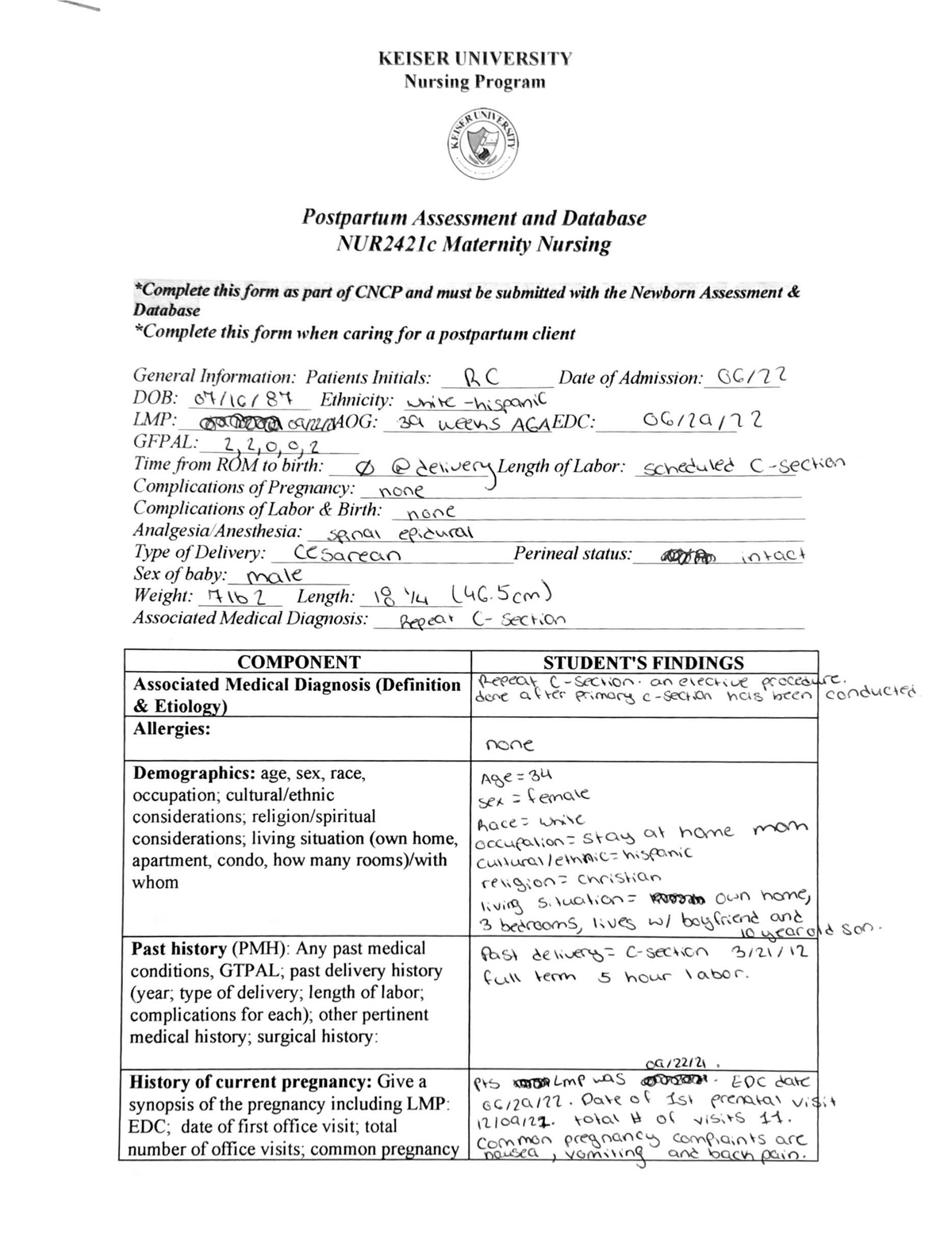Postpartum assessment Studocu