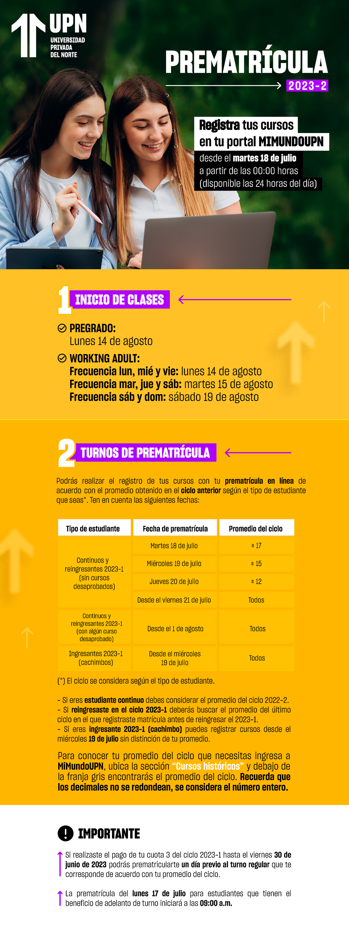 Upn prematricula - PREMATRÍCULA ####### 2023 - 2 desde el martes 18 de ...