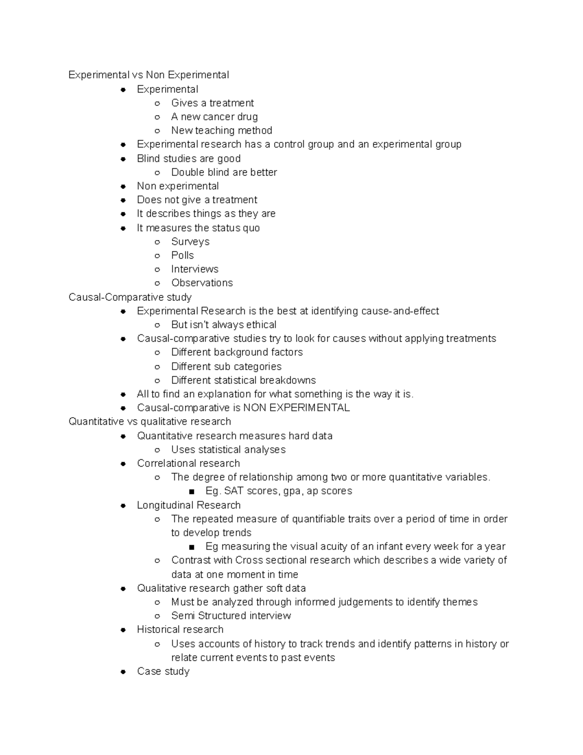 Types of Research Notes-Quantitive vs Qualitative - Experimental vs Non ...