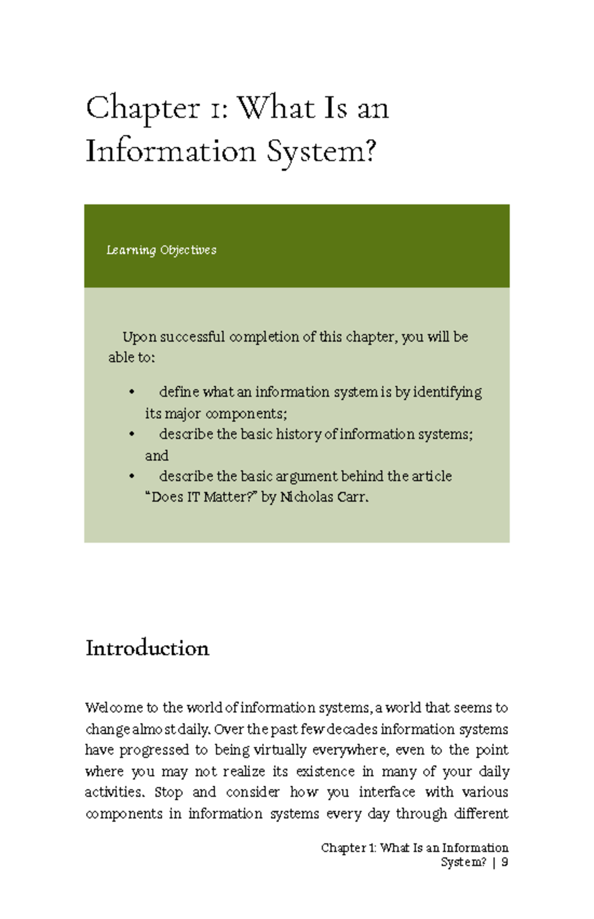Chapter 1 - Notes - Chapter 1: What Is an Information System? Learning ...