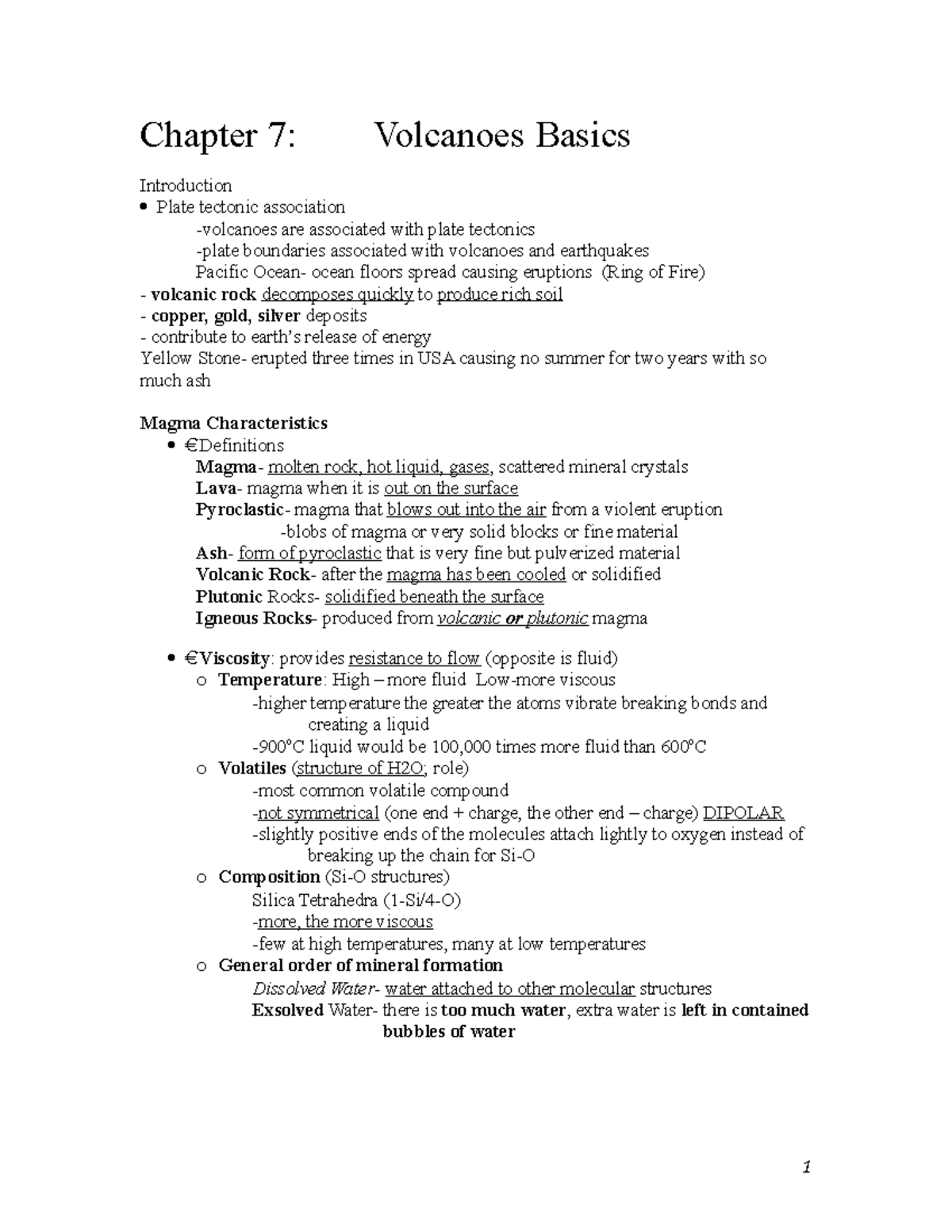 Unit 2 - Ch. 7 8 9 - Chapter 7: Volcanoes Basics Introduction tectonic ...