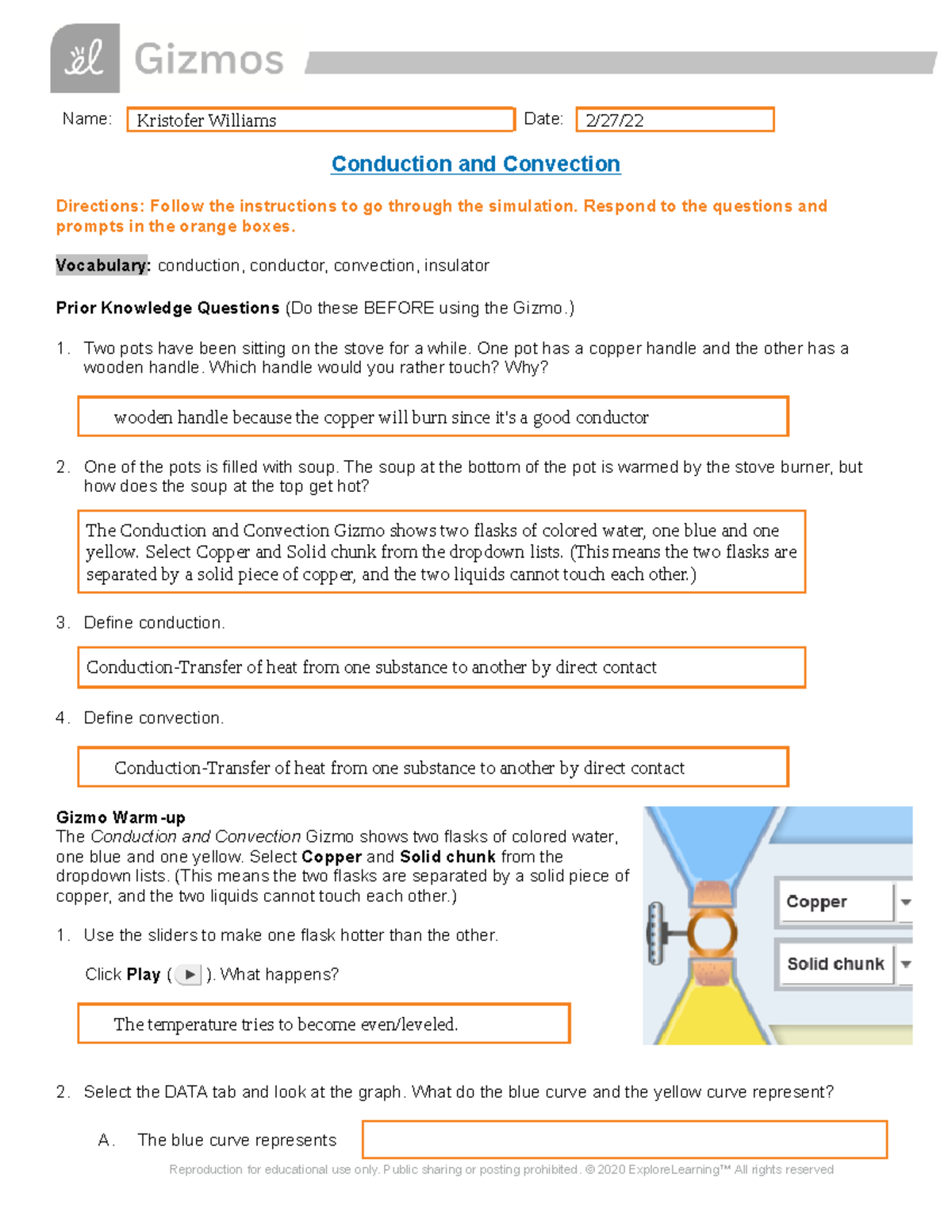 Conduction Convection Radiation SE - Name: Kristofer Williams Date: 2 ...
