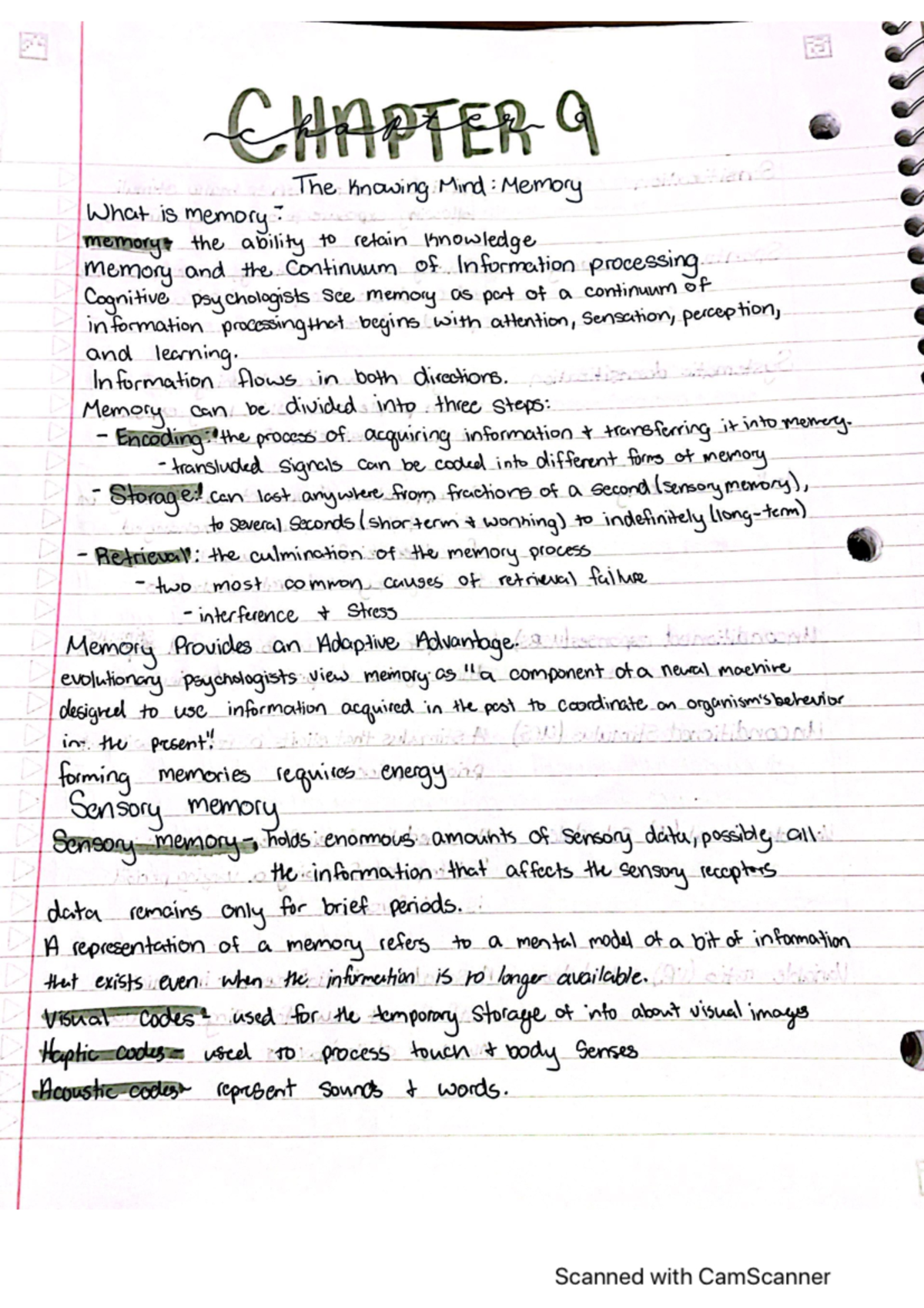 Psych ch 9 notes - PSY 101 - Studocu
