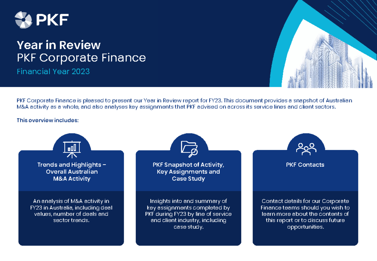 PKF Corporate Finance Year in Review FY23 - PKF Snapshot of Activity ...