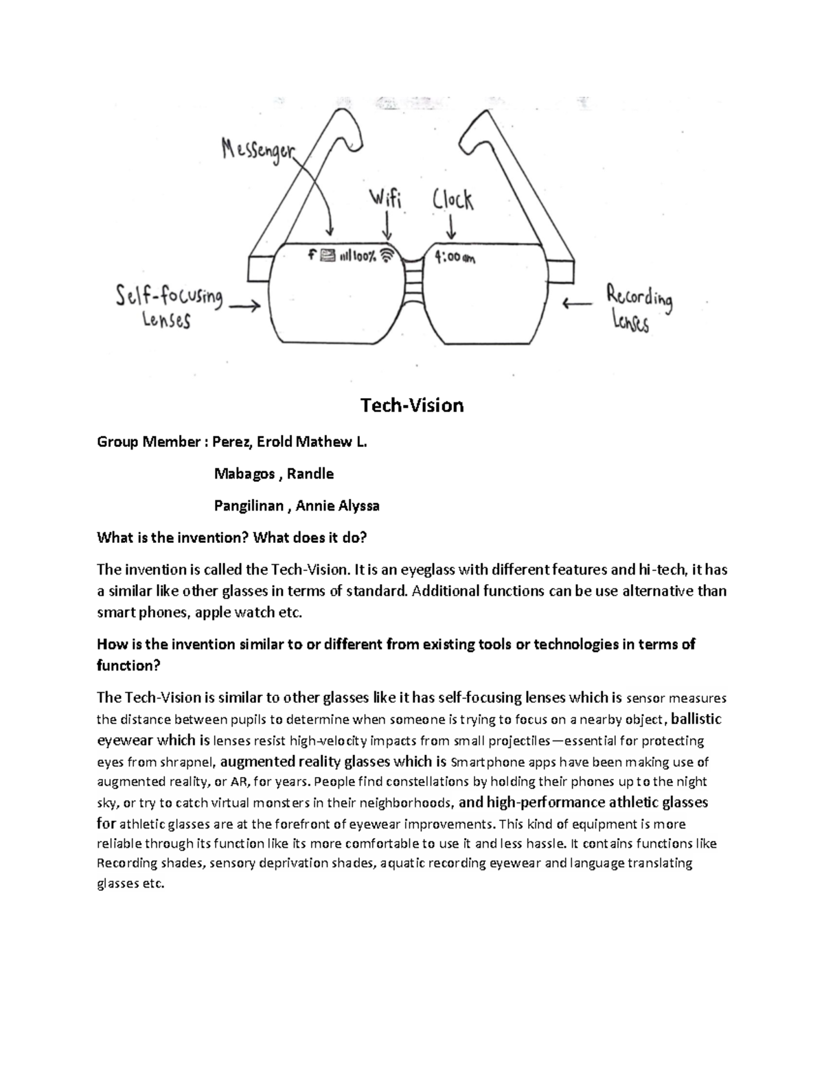 Technological vision invention sample - Tech-Vision Group Member ...
