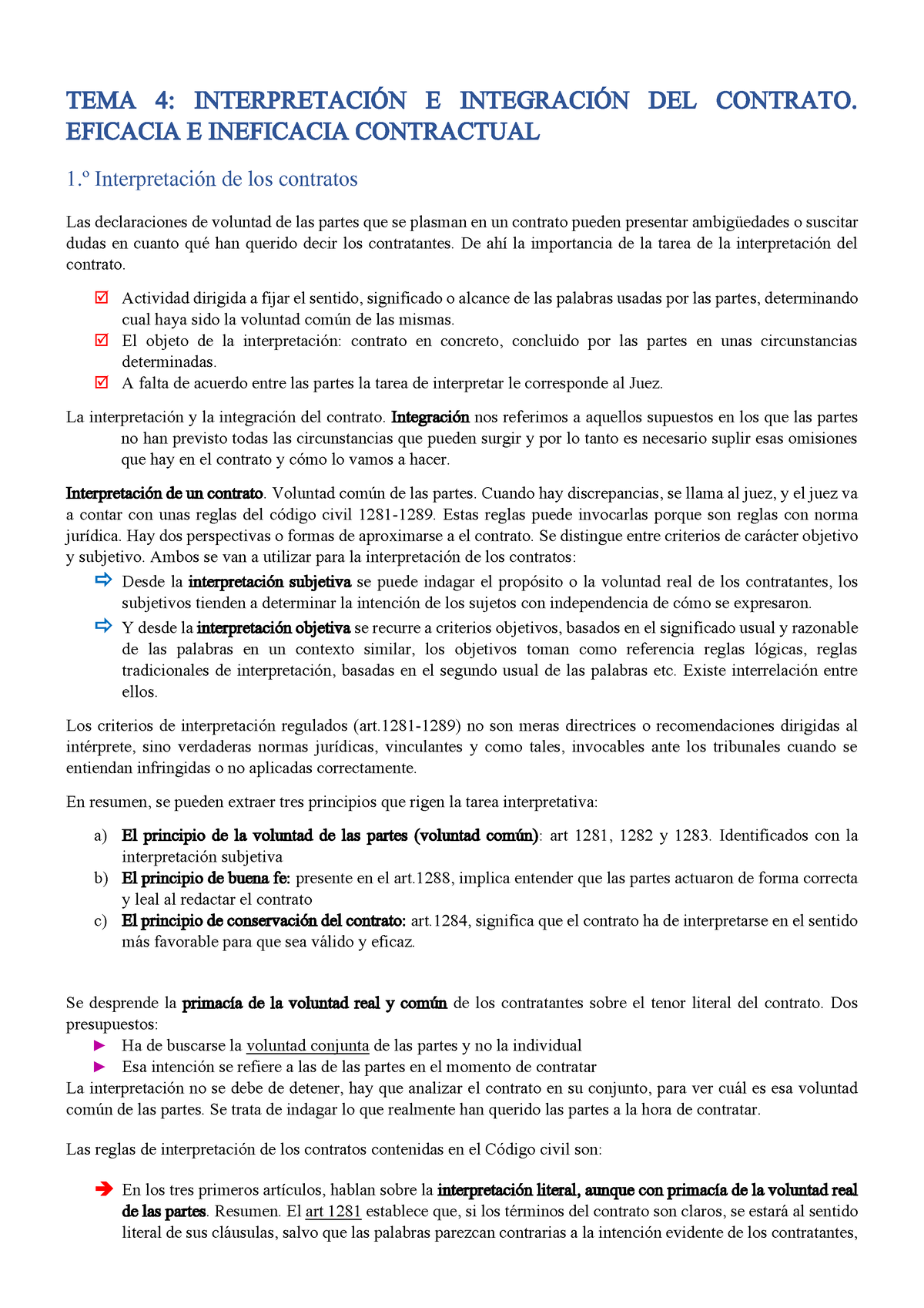 TEMA 4-Integración E Interpretación Del Contrato - TEMA 4 ...