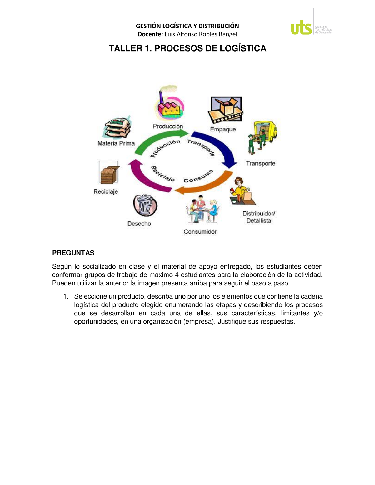 Taller 1. Procesos DE Logística - GESTI”N LOGÕSTICA Y DISTRIBUCI”N ...