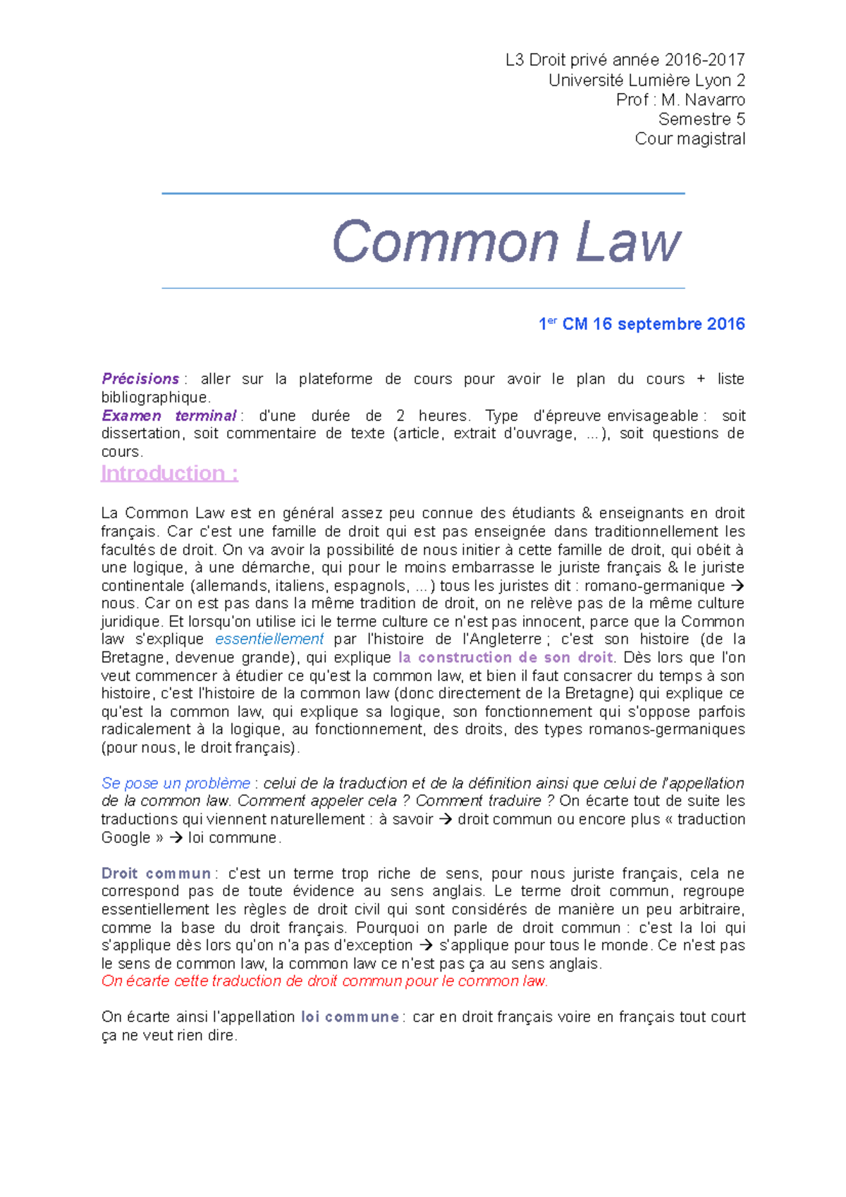 Faut Il Consacrer Un Droit A La Mort Dissertation Common Law - Monsieur Navarro - Université Lumière Lyon 2 Prof : M. Navarro  Semestre 5 Cour - Studocu