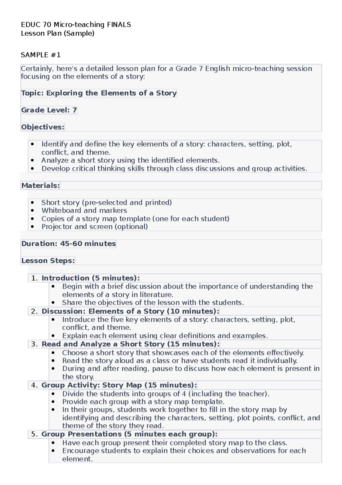 Sample Lesson Plan For Micro Teaching at Kim Gray blog
