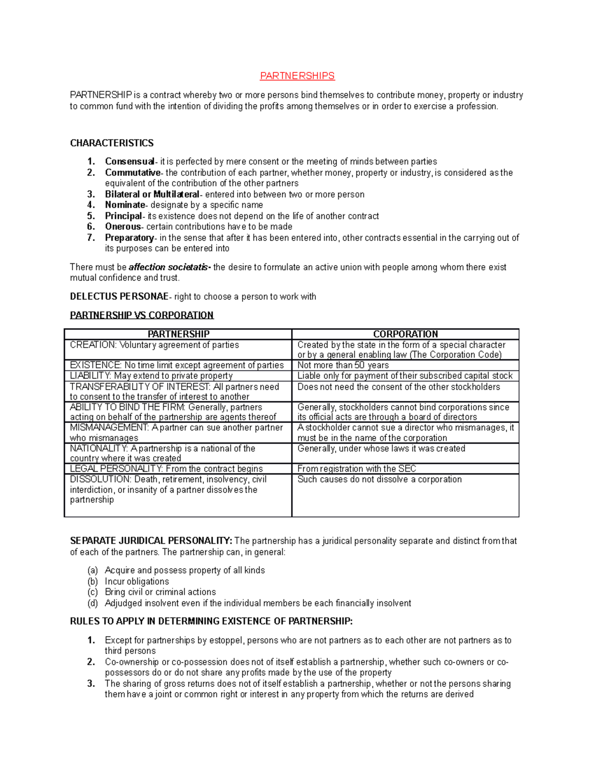 Business LAW Prelims - For You! - PARTNERSHIPS PARTNERSHIP Is A ...