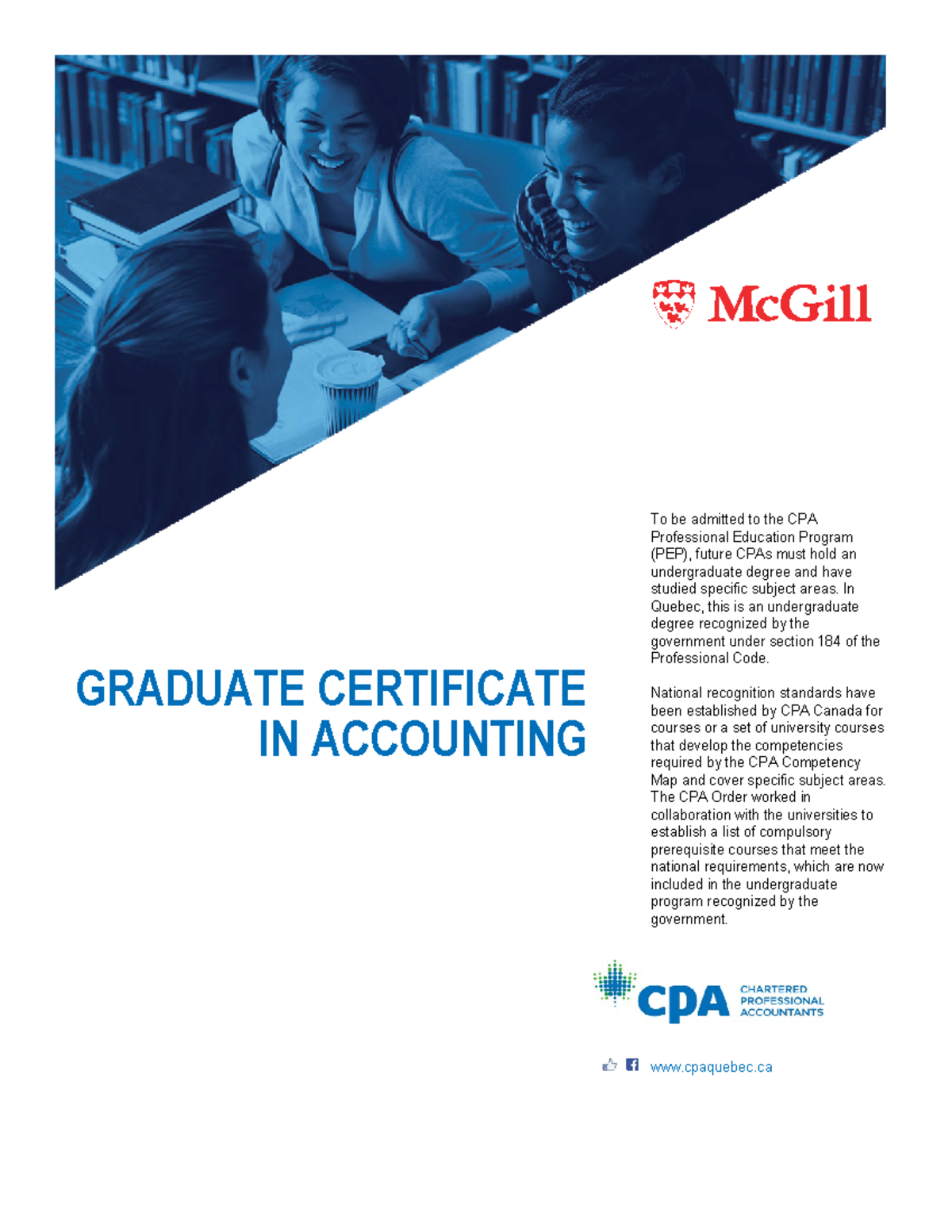 Cours prealable - cpaquebec IN ACCOUNTING GRADUATE CERTIFICATE To be ...