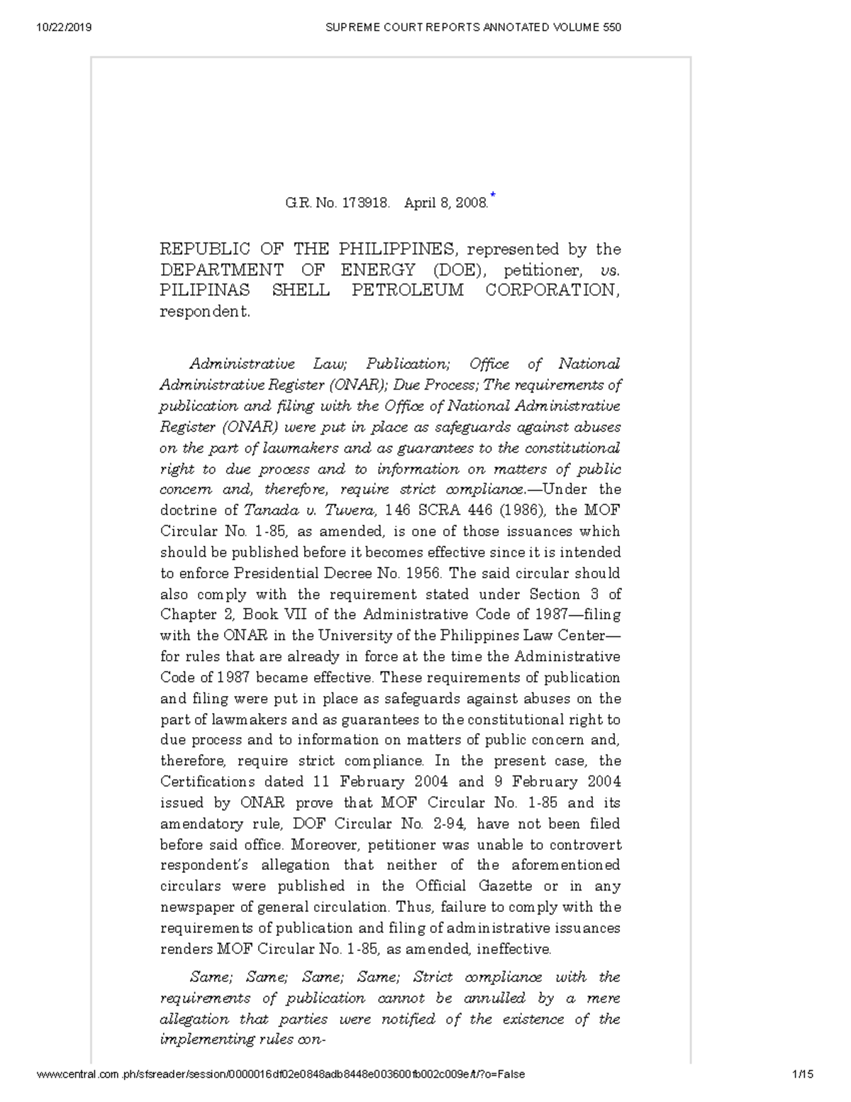 2. Republic vs Pilipinas Shell - College of Law - Studocu