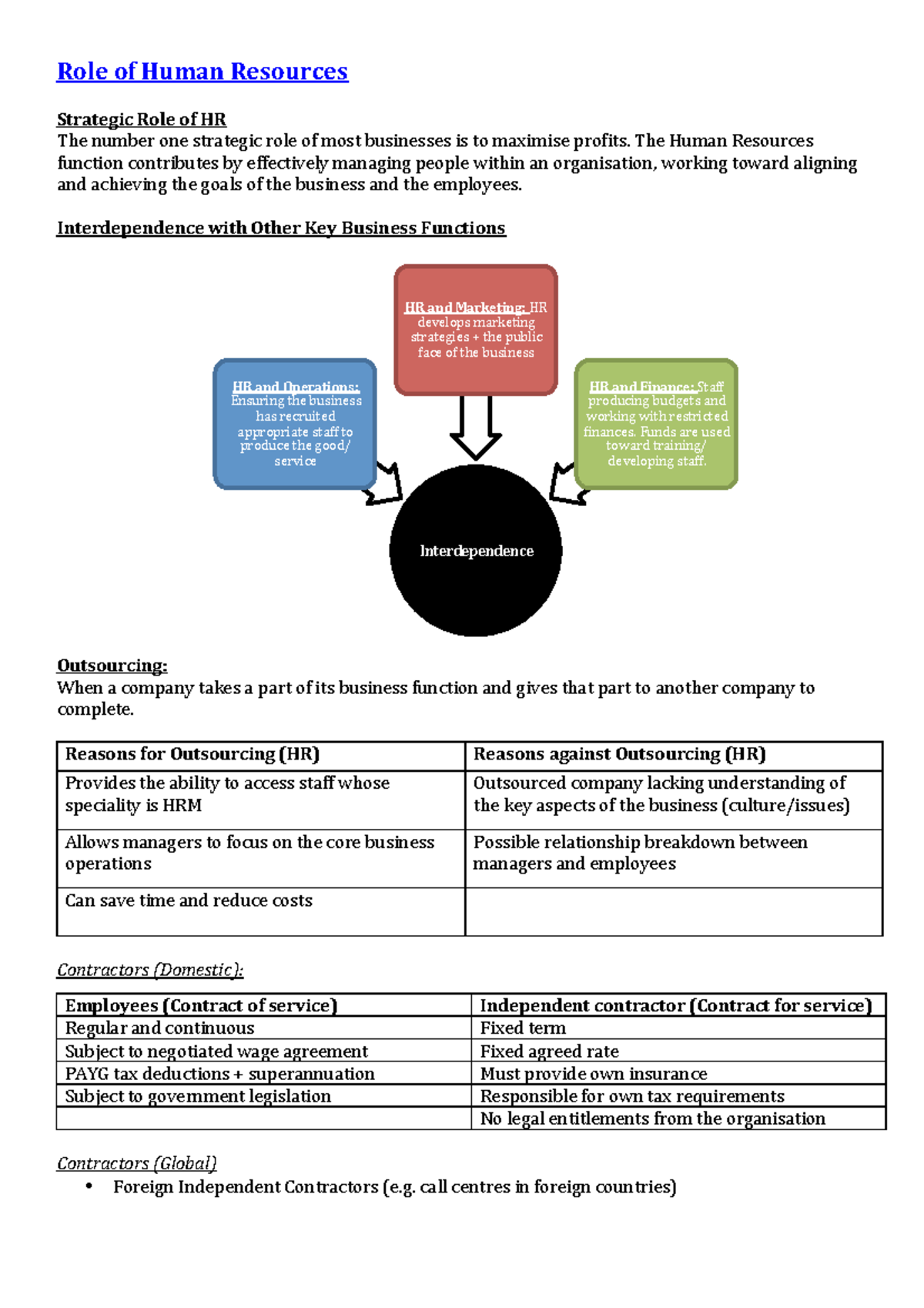 7902Business Studies Human Resources Notes - Roleठ⃚ofठ⃚Humanठ⃚Resources ...