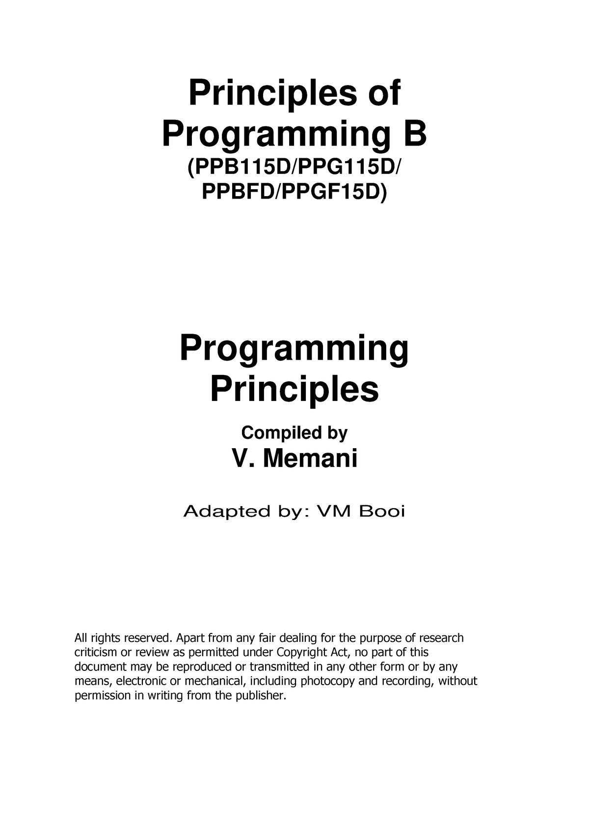 Programming Principles B Learning Outcome A - Iteration Control ...