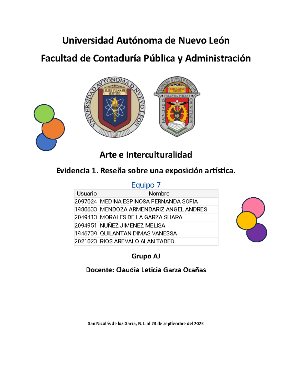 Equipo 7 Evidencia 1 AEI - Universidad Autónoma de Nuevo León Facultad ...