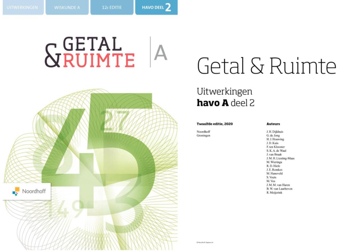 Getal&Ruimte 12e HA2 Uitwerkingen - Wiskunde A - Studeersnel