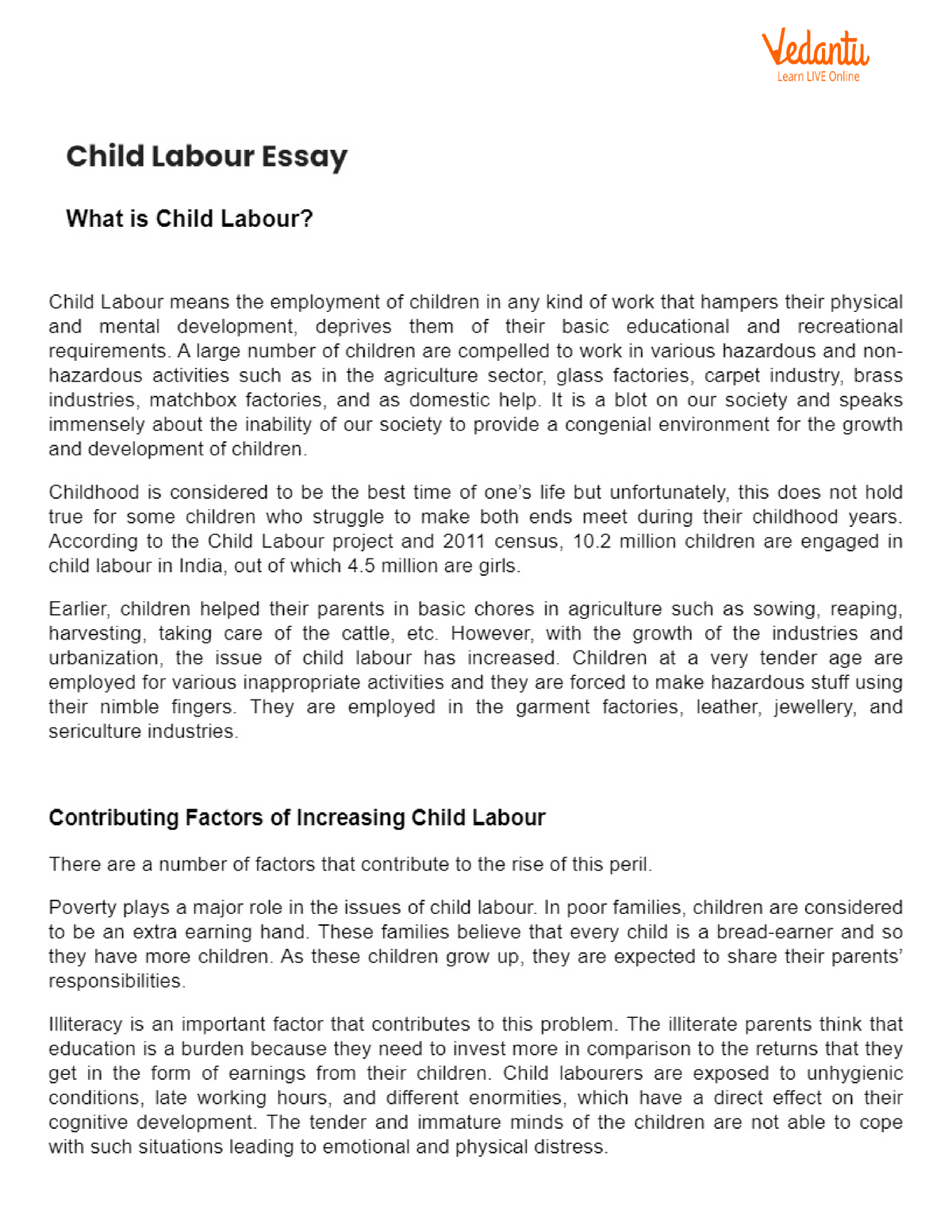 child labour essay in english pdf download