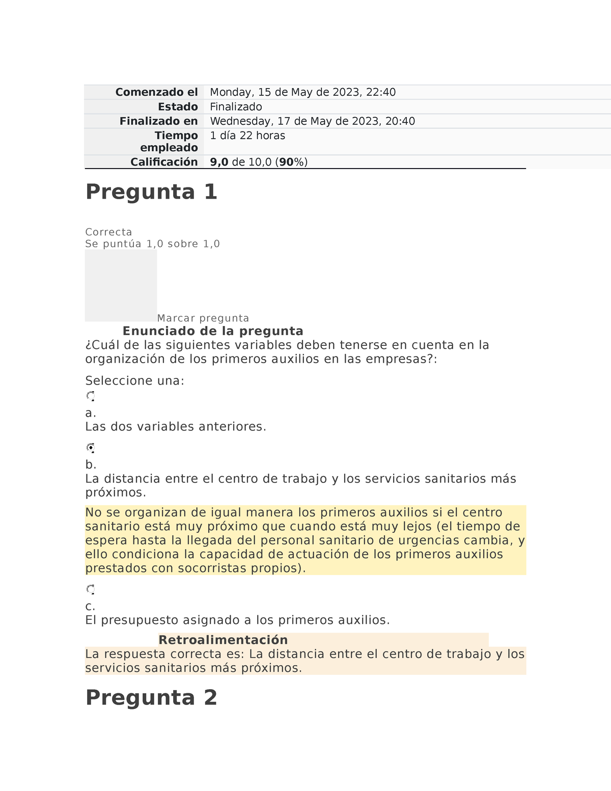 Examen Numero 3 - Comenzado El Monday, 15 De May De 2023, 22: Estado ...