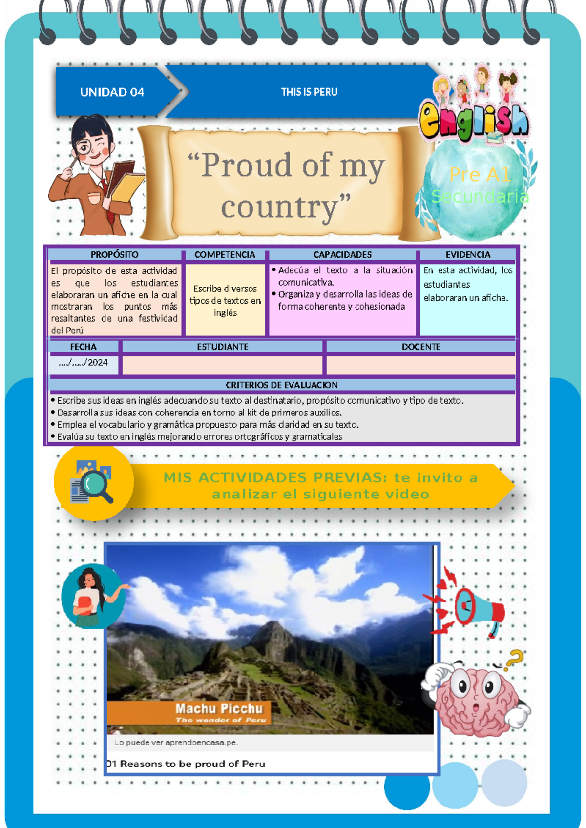1°2°ACT 05- Ingles-U4- Proud of my country - MIS ACTIVIDADES PREVIAS ...