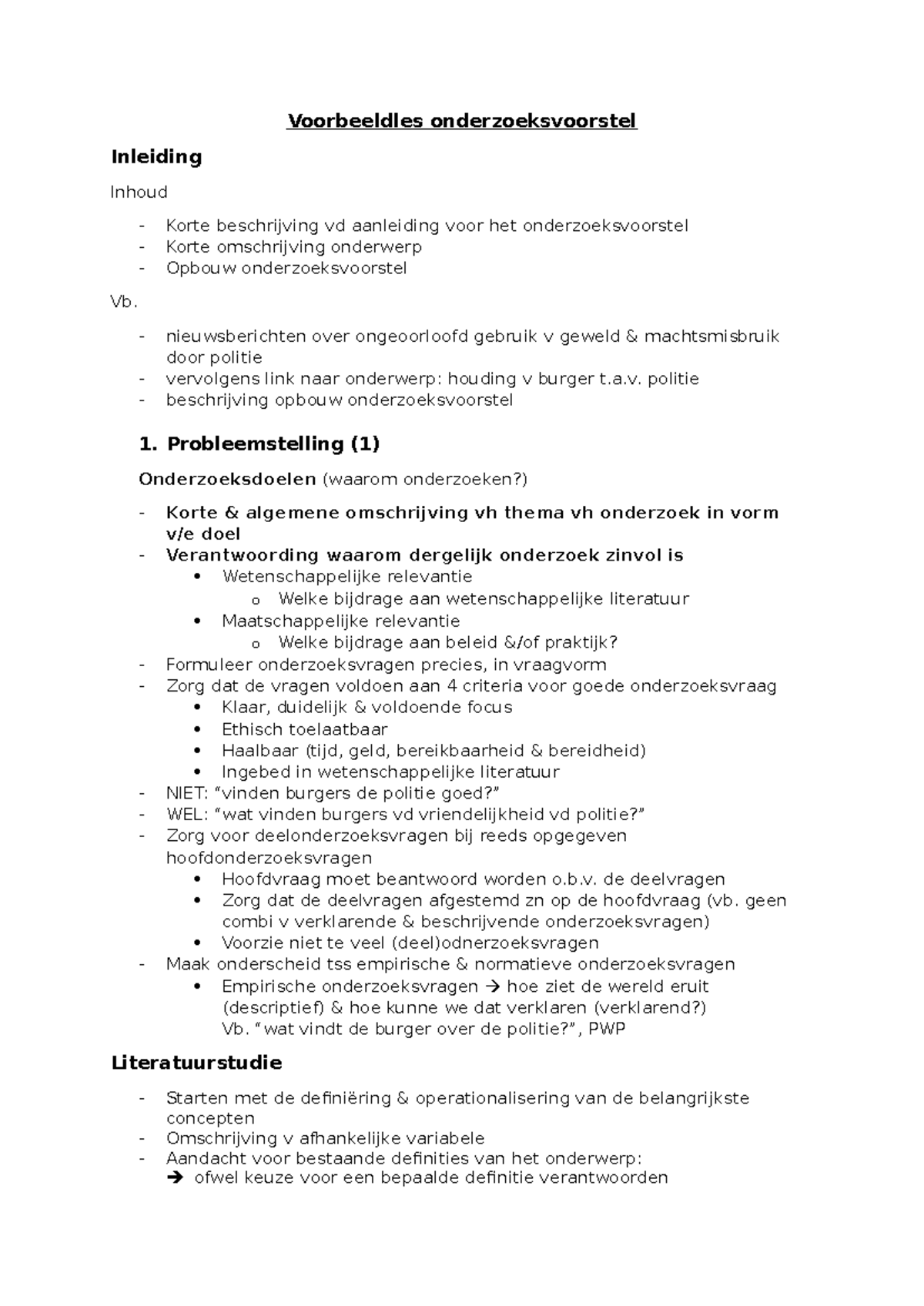 Voorbeeldles onderzoeksvoorstel - Voorbeeldles onderzoeksvoorstel ...