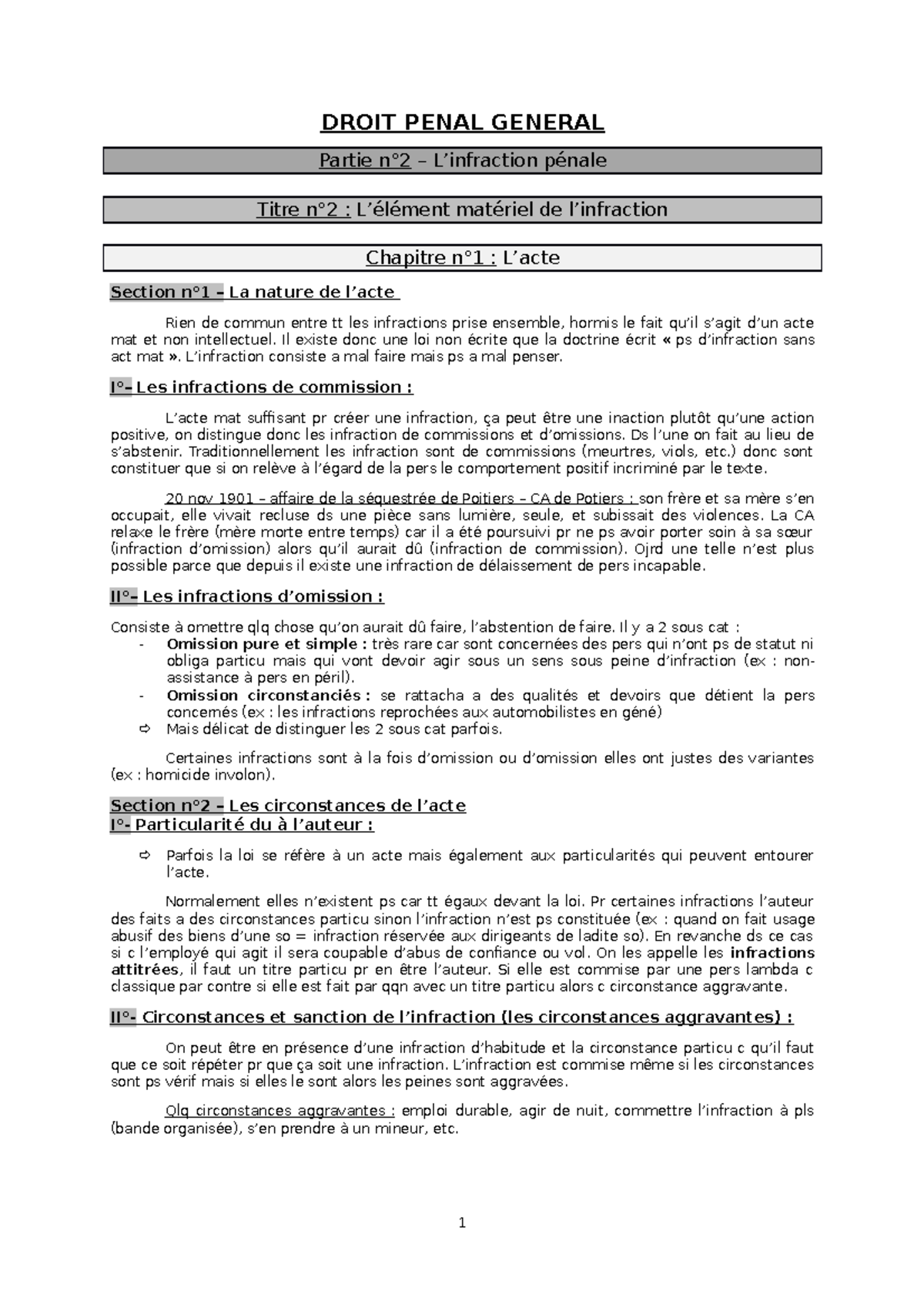 infraction politique plan dissertation