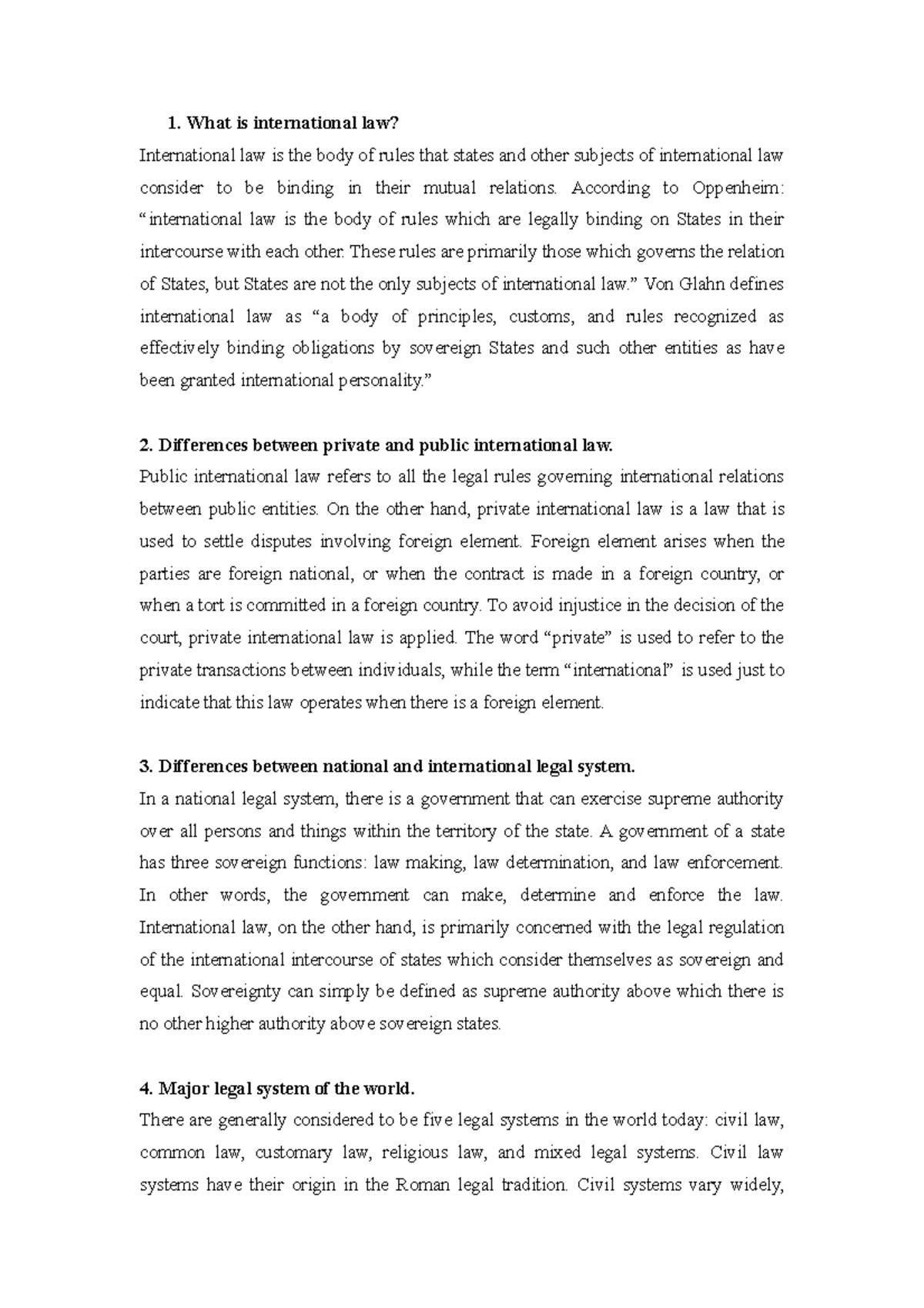 Tutorial Answer Chapter 1 - Public International Law - MMU - Studocu