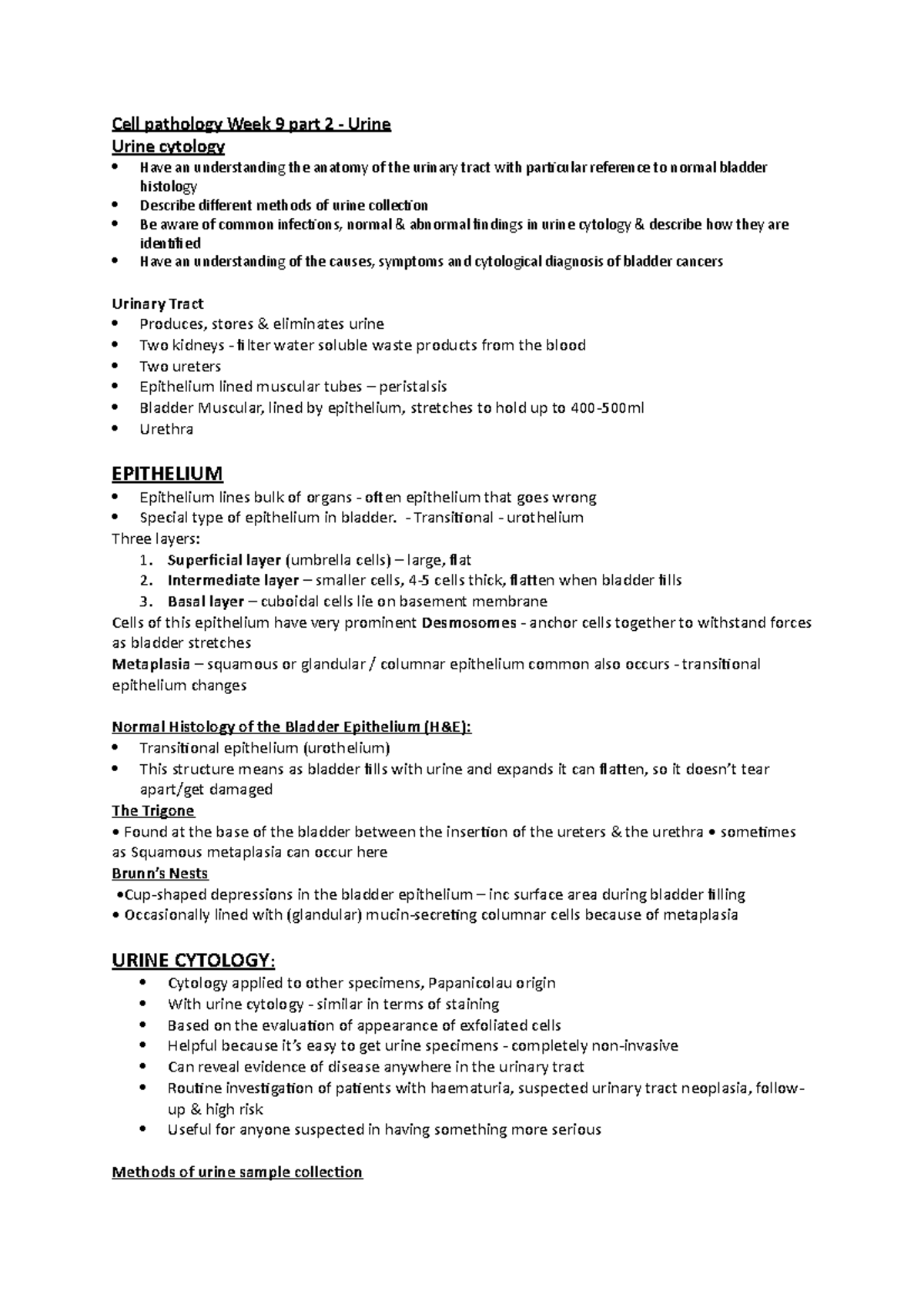 Cell Pathology Week 9 - Urine Cytology - Cell pathology Week 9 part 2 ...