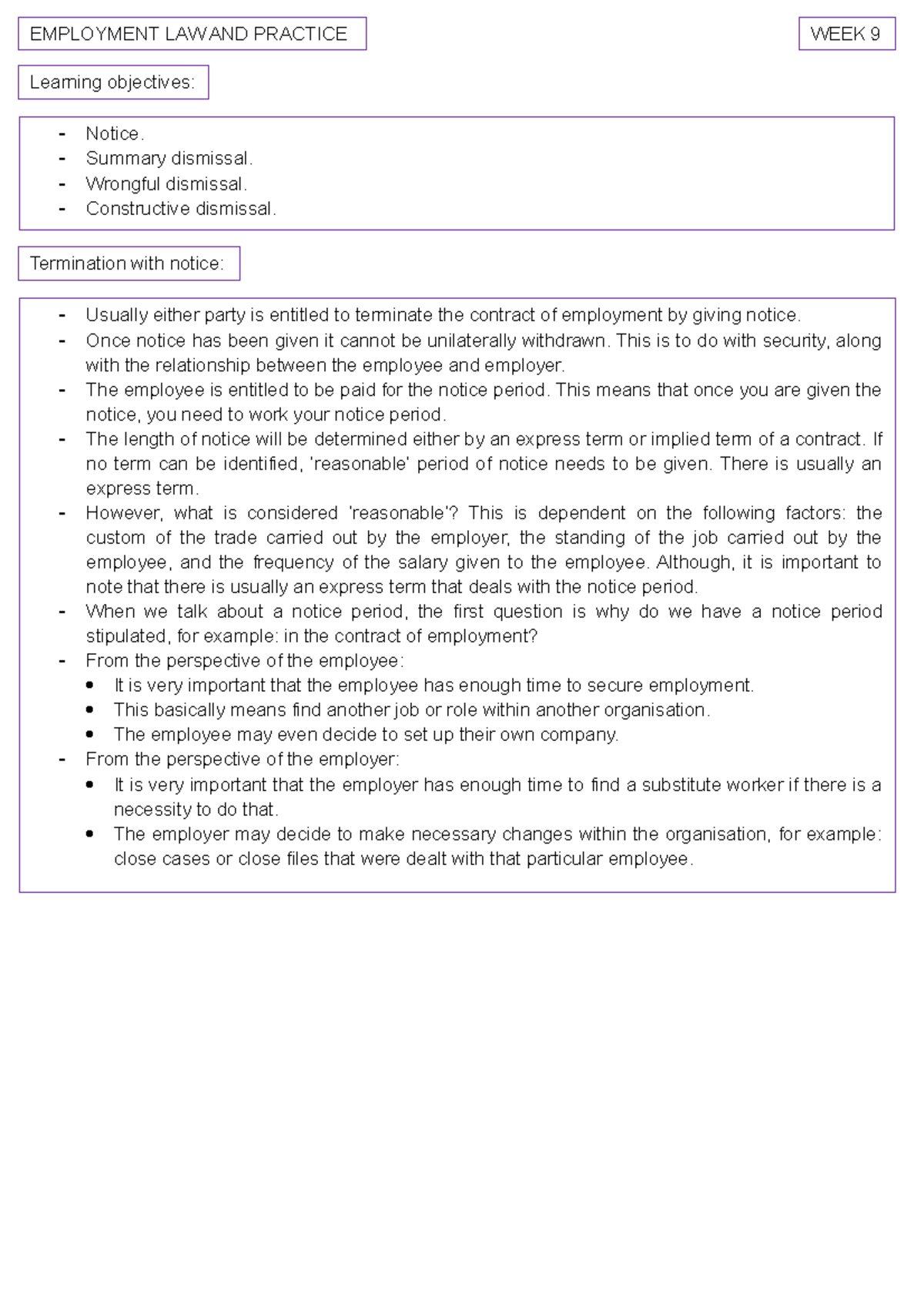 employment-law-and-practice-week-9-week-9-notice-summary-dismissal