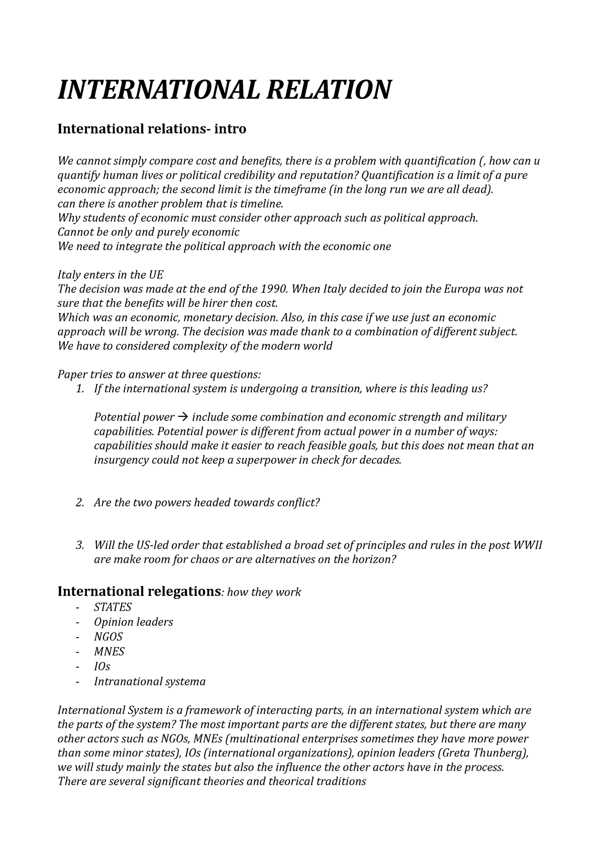 examples of research questions in international relations