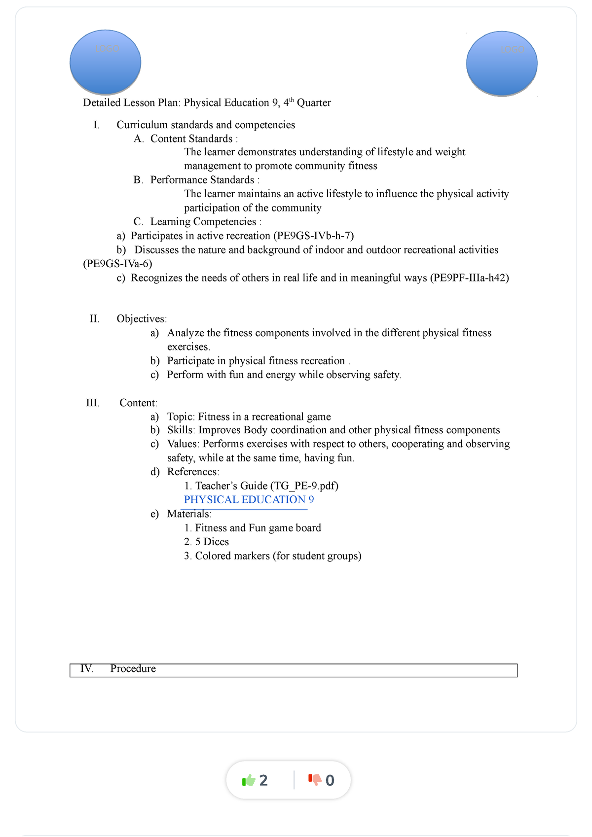 Dlp Pe Grade 9 4th Quarter Compress Detailed Lesson Plan Physical   Thumb 1200 1698 