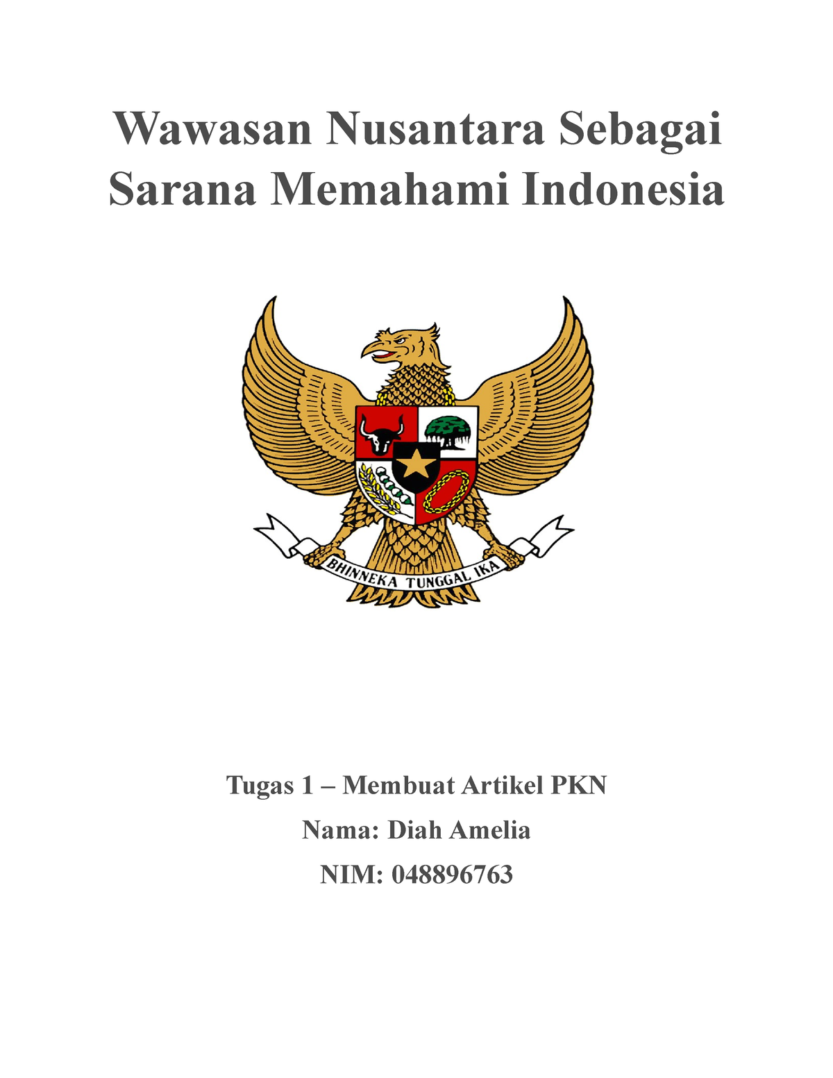 Tugas Pkn Wawasan Nusantara Sebagai Sarana Memahami Indonesia