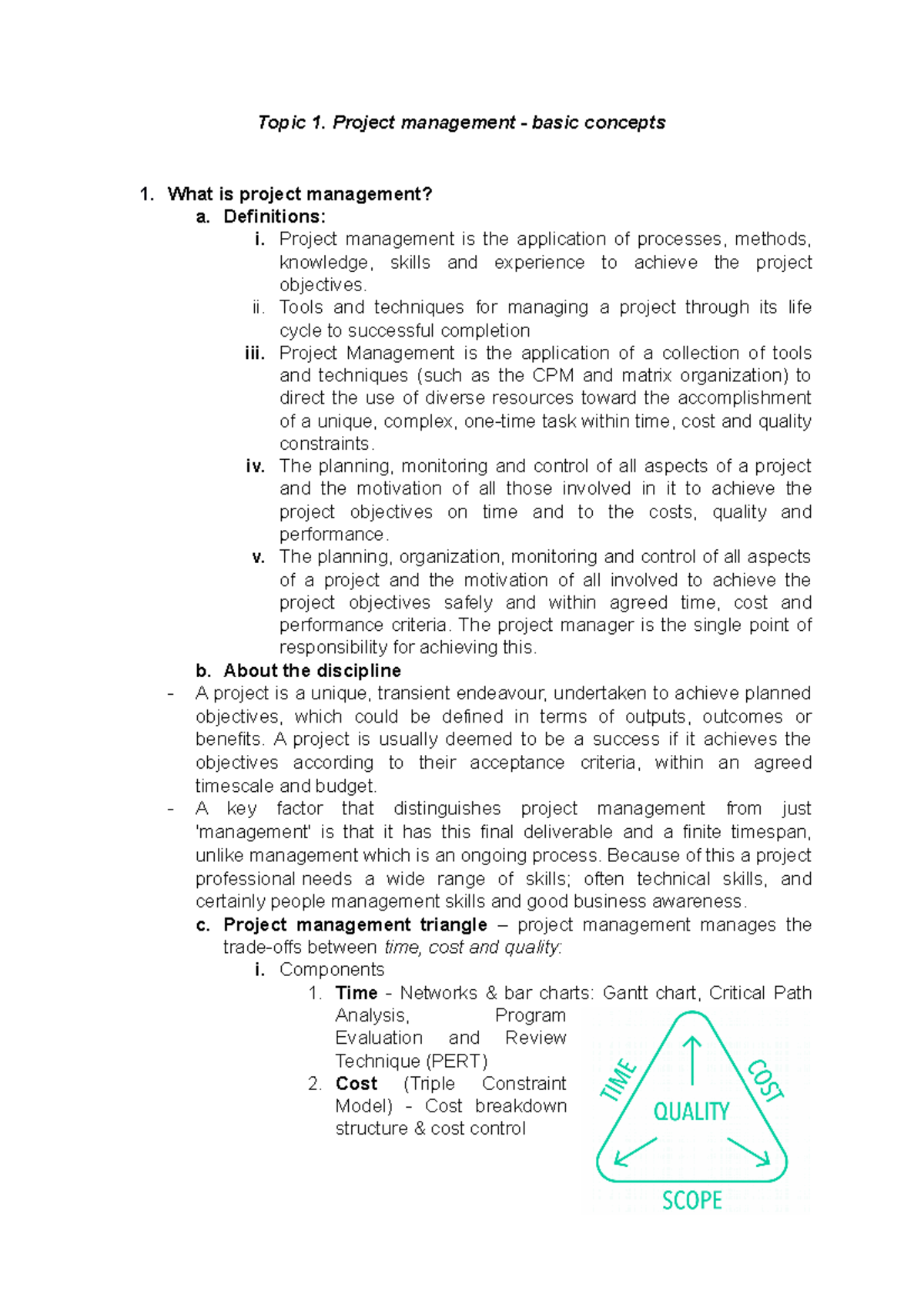 Project Management Basic Concepts Topic 1 Project Management Project Management Basic Concepts Topic 1 Project Management