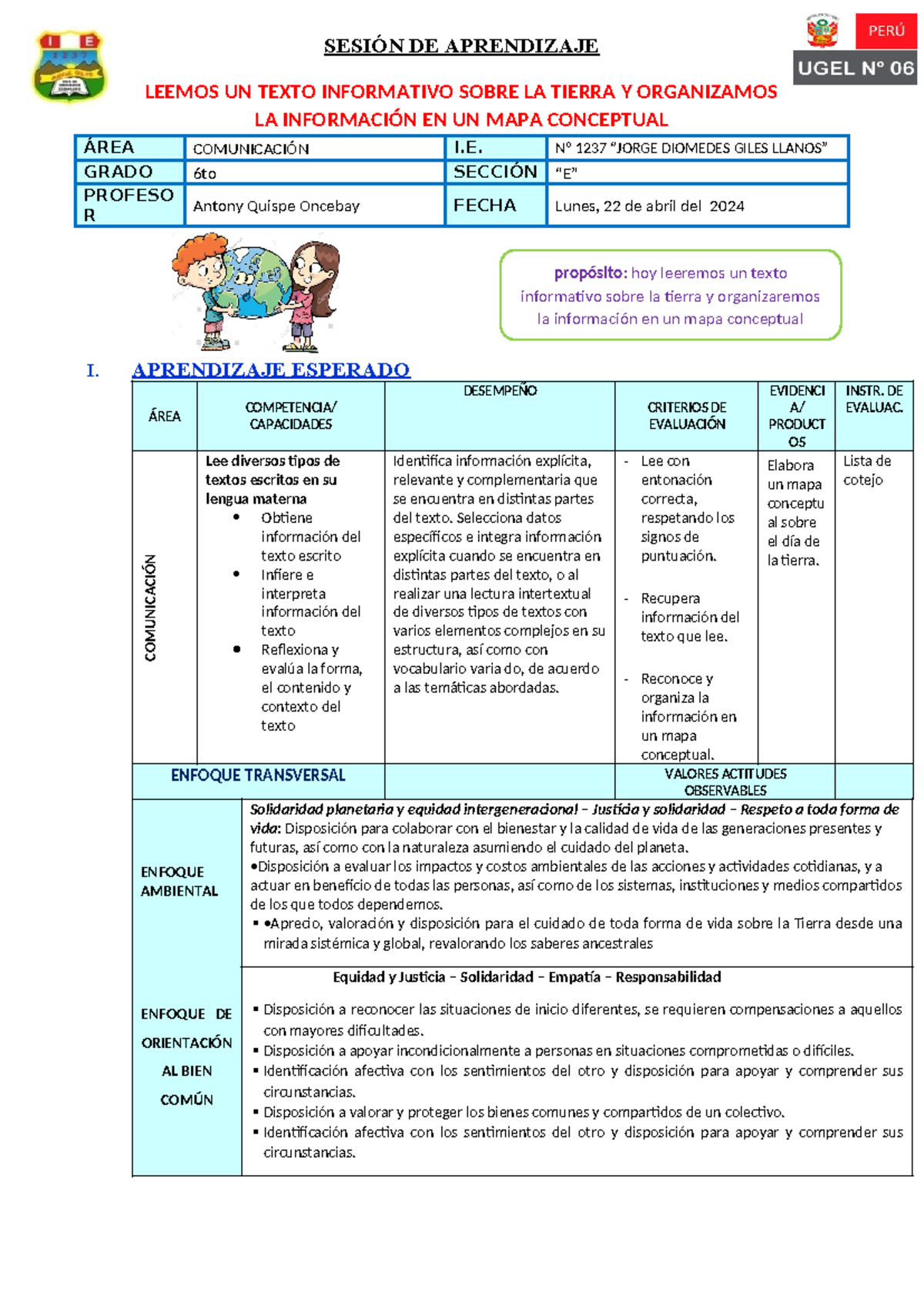 Sesion COM Leemos Un Texto Informativo - SESIÓN DE APRENDIZAJE LEEMOS ...