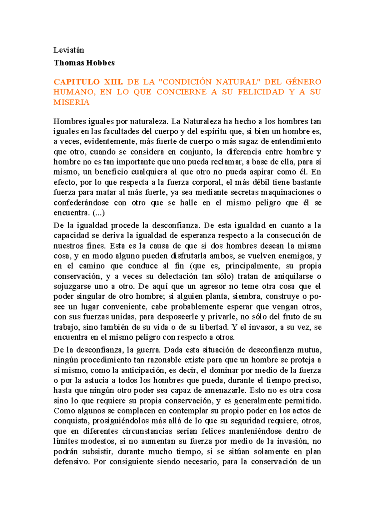Leviatán RESUMEN LEVIATAN HOBBESCAP. XII A