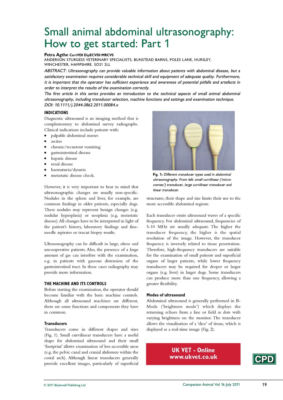 Article - Small Animal Abdominal Ultrasonography - Part 1 - Petra Agthe ...