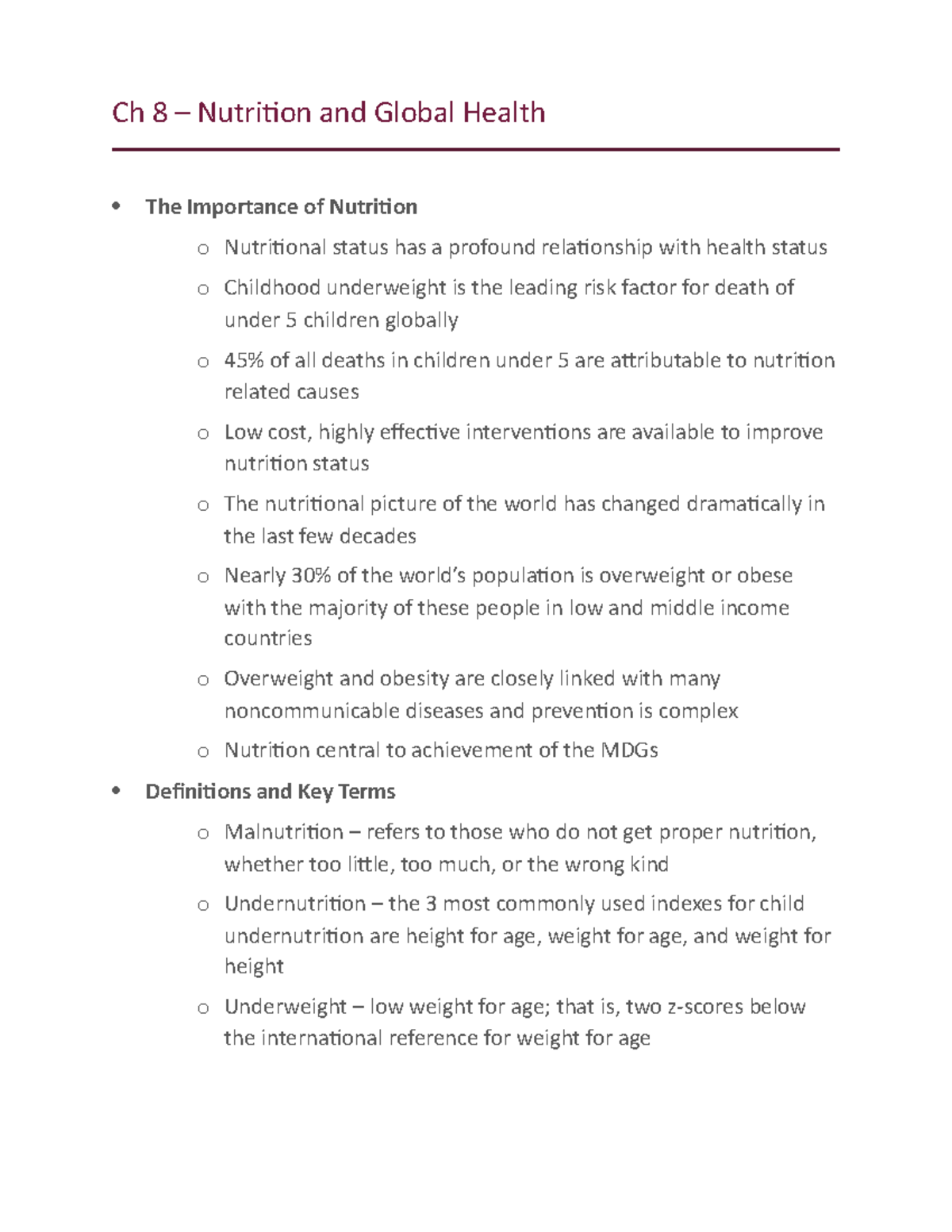 assignment ch 3 global nutrition watch