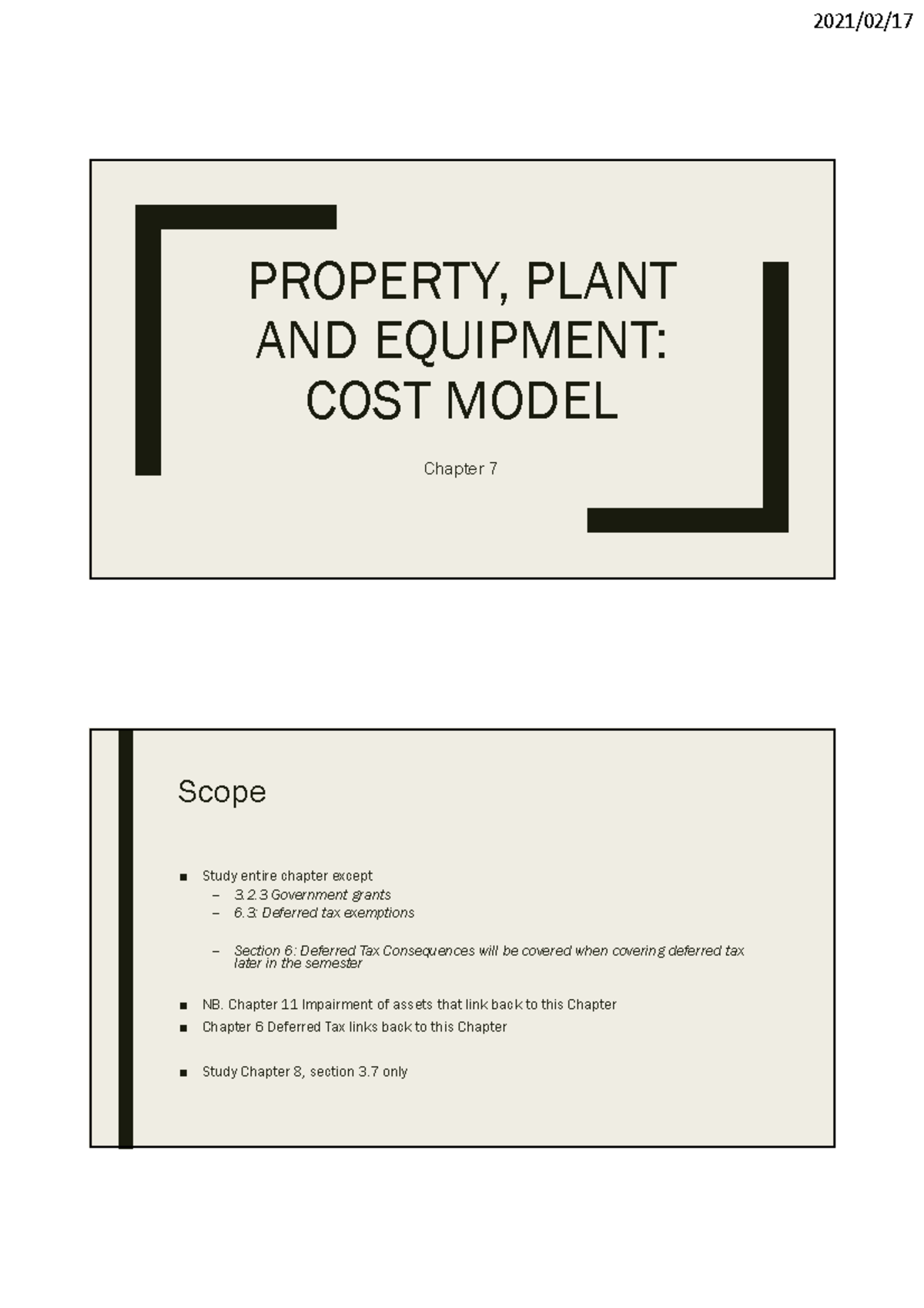 PPE Slides And Explanations - PROPERTY, PLANT AND EQUIPMENT: COST MODEL ...