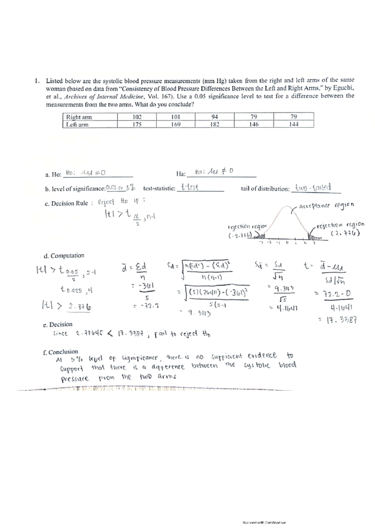Paired sampl t-test - Introduction to Statistics - Studocu