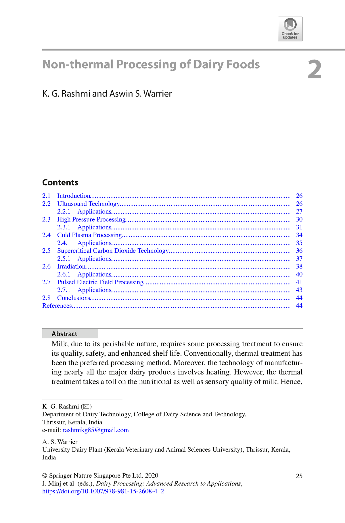 Nonthermalprocessingoffoods - © Springer Nature Singapore Pte Ltd. 2020 ...