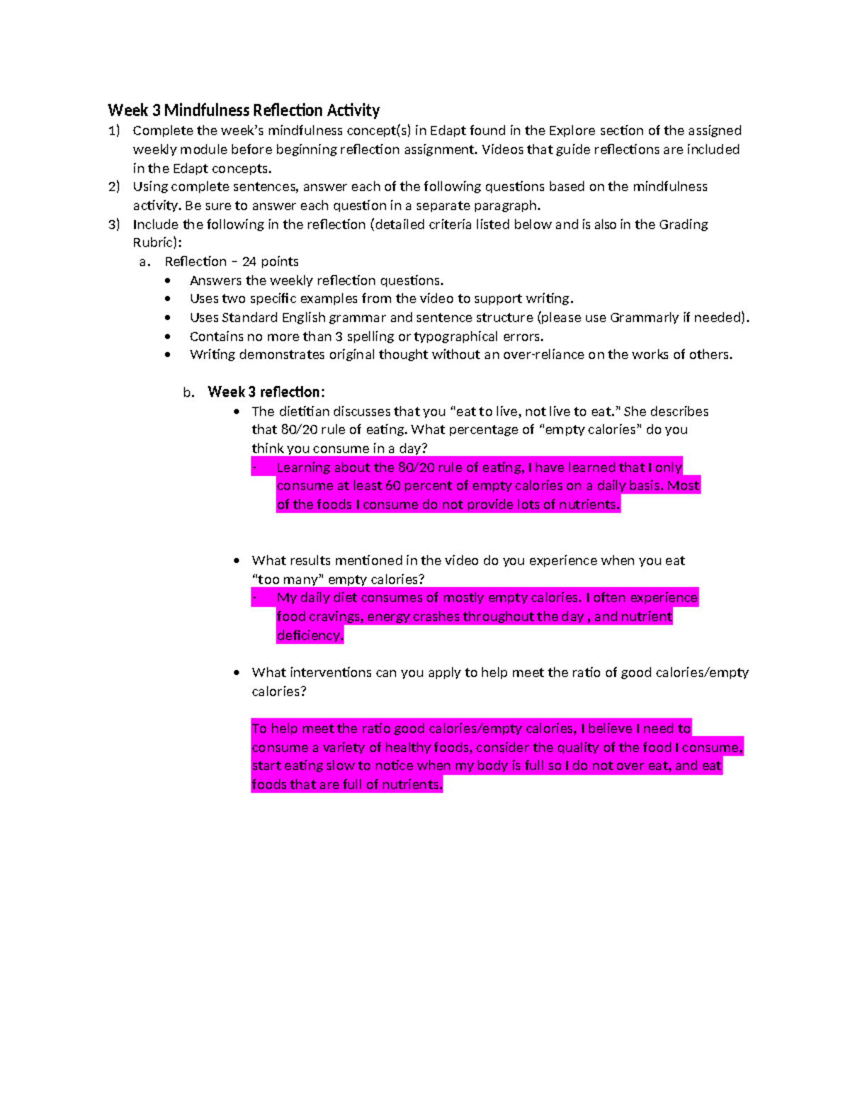 Week+3+Mindfulness+Reflection+Activity - Week 3 Mindfulness Reflection ...