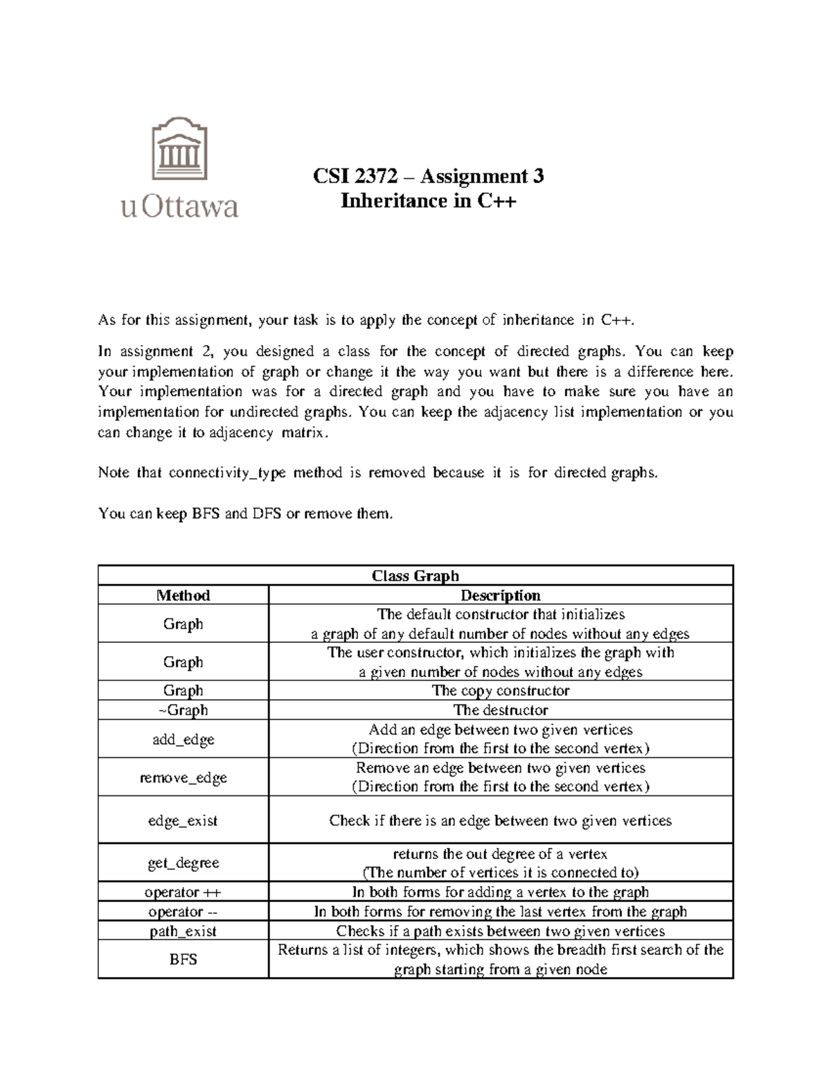 Assignment 3 - devoir3 - CSI 2372 – Assignment 3 Inheritance in C++ As ...