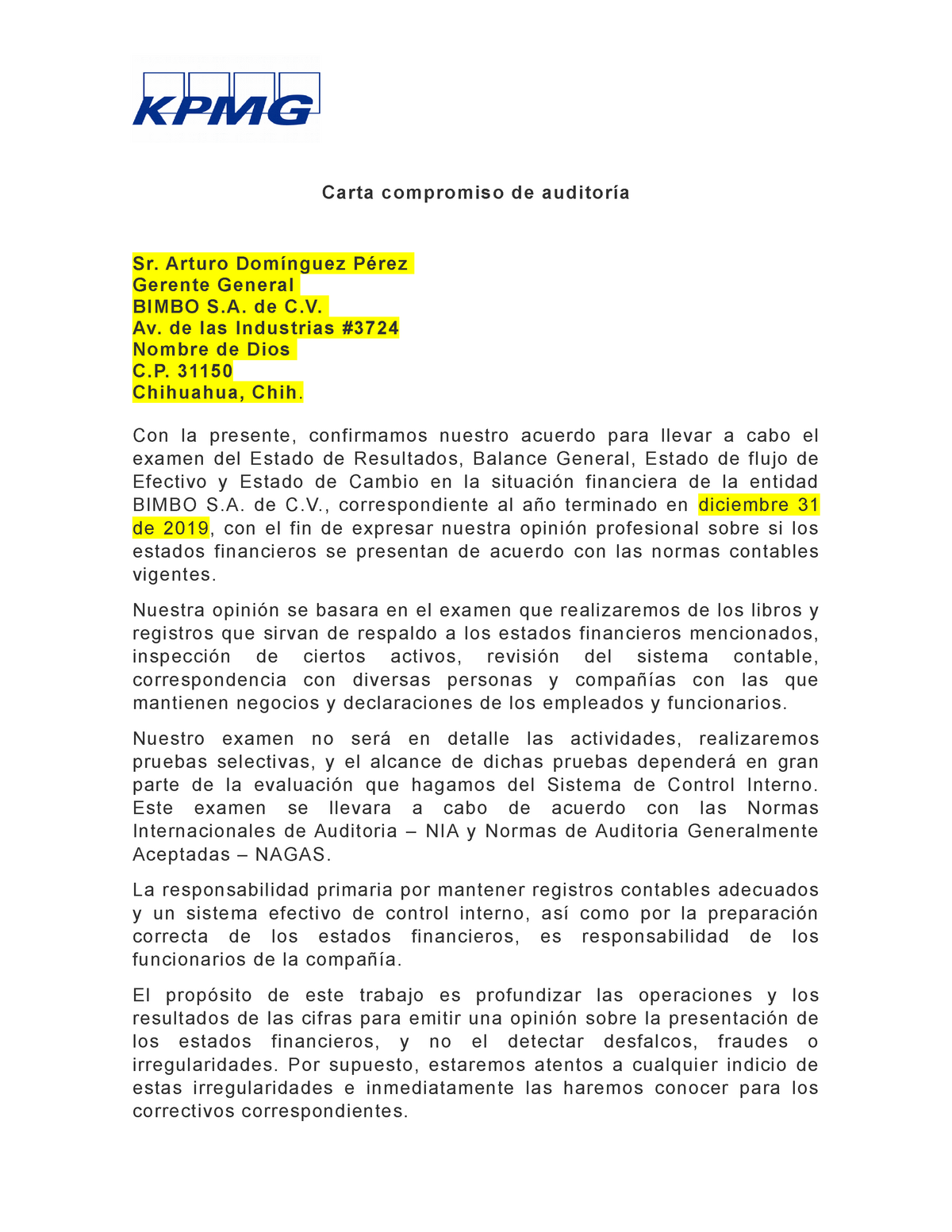 Doc Carta De Compromiso De Auditoria Karen Viviana Sa 2450