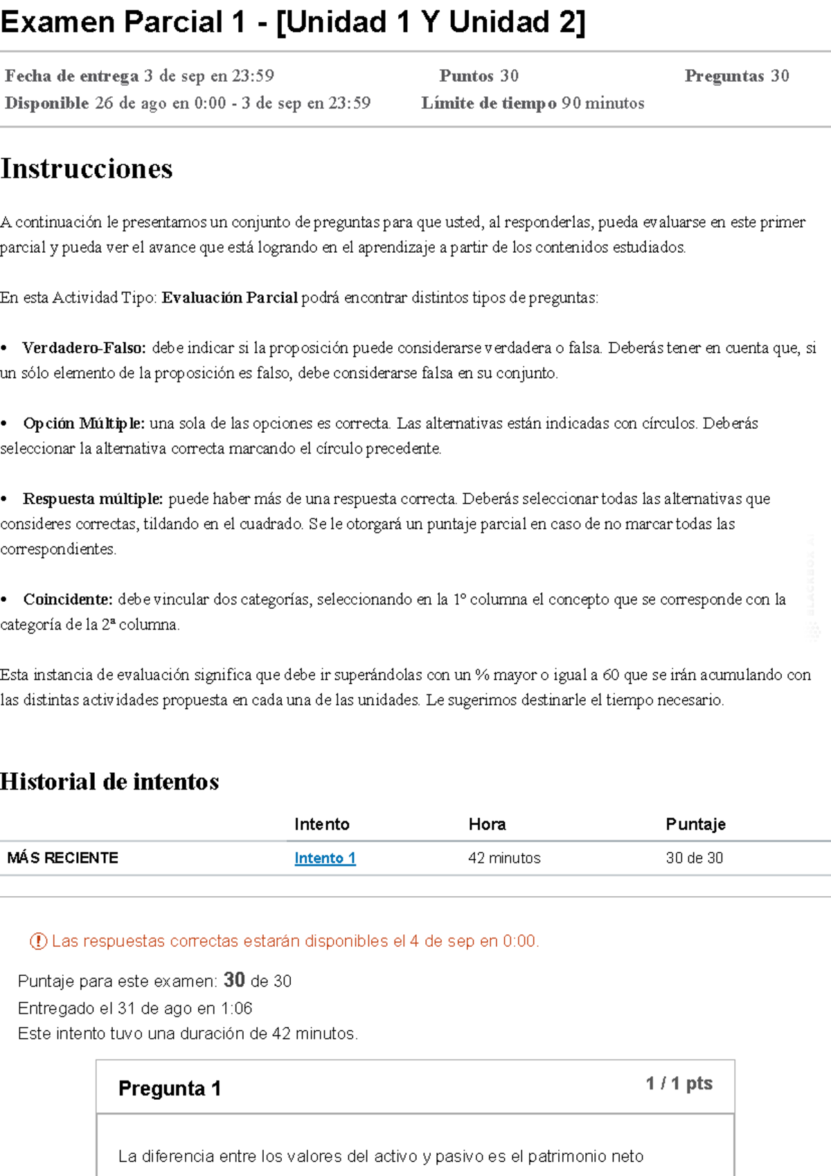 Examen Parcial 1 - [Unidad 1 Y Unidad 2] Contabilidad General - Examen ...