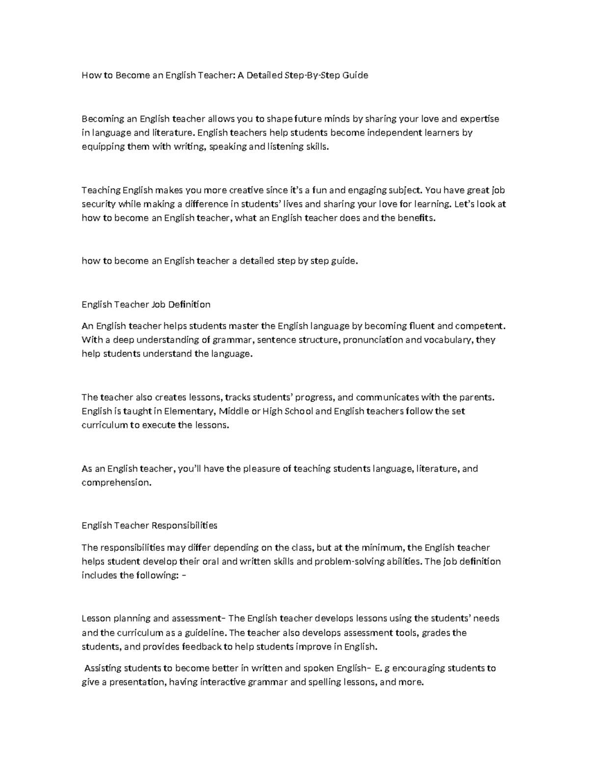 How to Become an English Teacher - English teachers help students ...