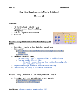 All Exam 4 Notes Greg Reynolds Ph.D Cognitive Development in