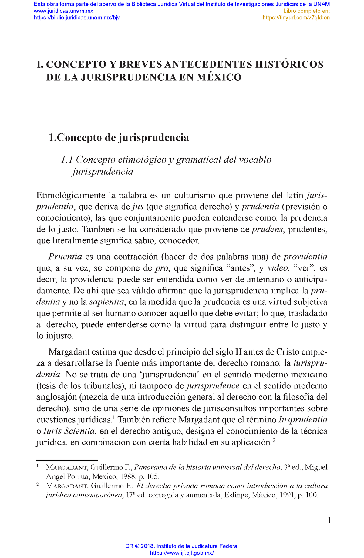 Jurisprudencia Concepto - 1 I. CONCEPTO Y BREVES ANTECEDENTES ...