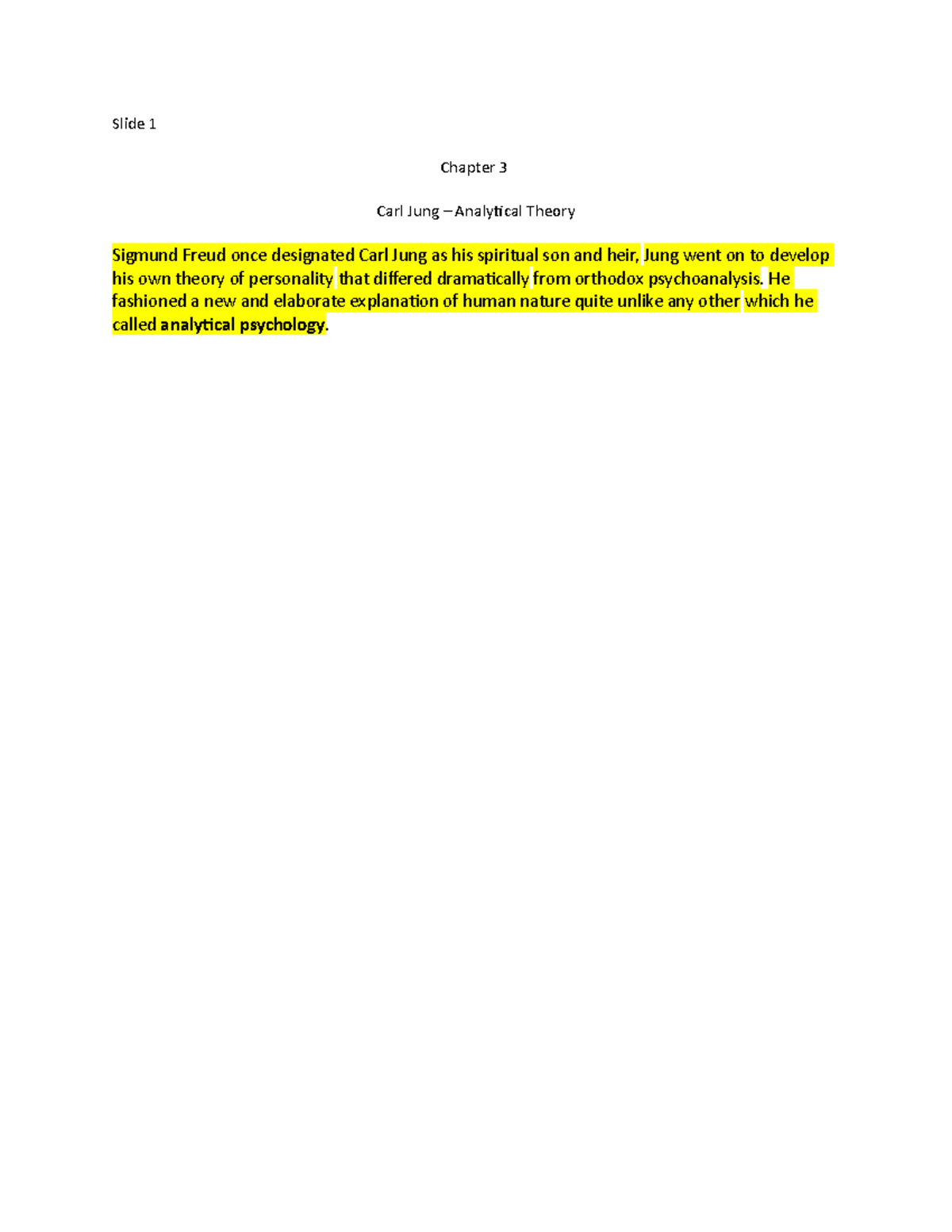 Chapter 3 Transcript - Carl Jung - Chapter 3 Carl Jung – Analytical ...