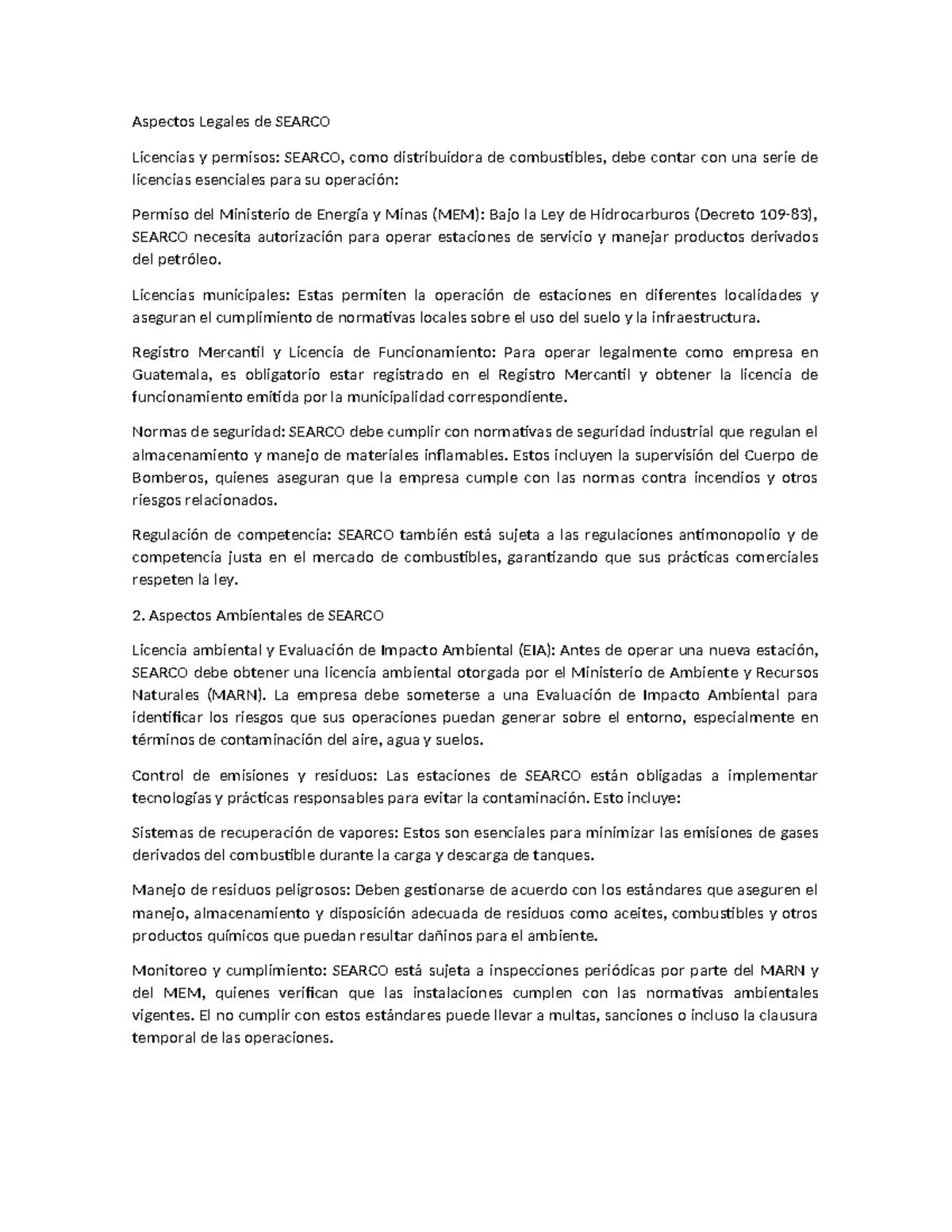 Aspectos Legales de Searco - Aspectos Legales de SEARCO Licencias y ...